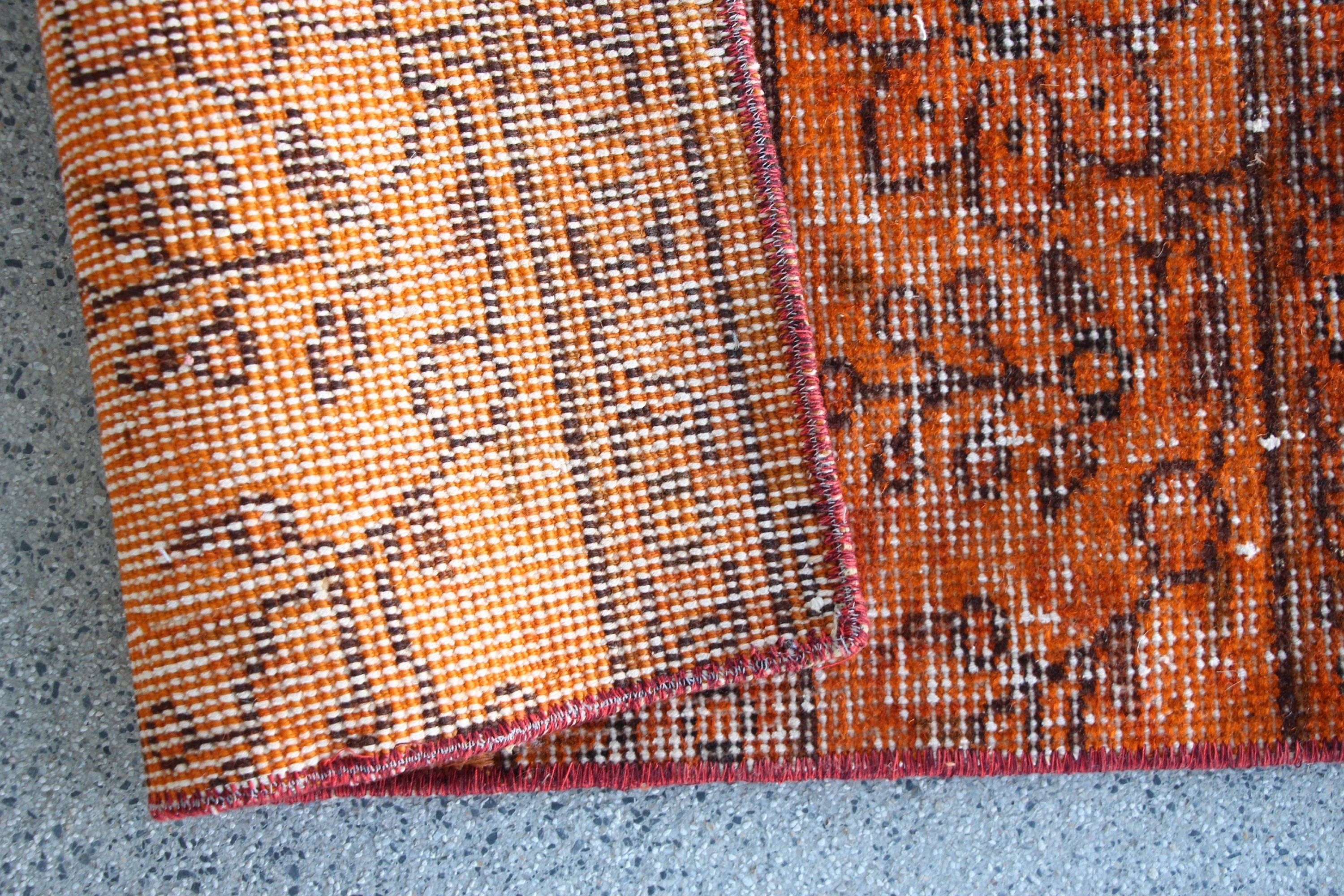 Bath Rugs, Kitchen Rug, Vintage Rugs, Distressed Rug, 2.1x3.9 ft Small Rug, Turkish Rugs, Orange Antique Rugs, Home Decor Rug, Wool Rugs