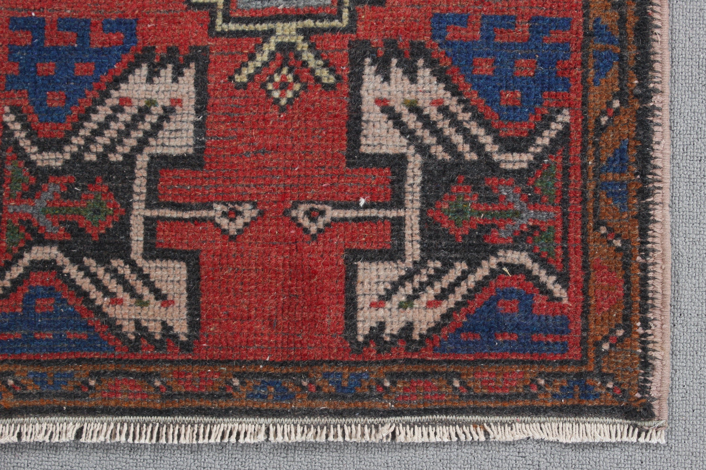 Antika Halılar, 1.7x3.3 ft Küçük Halılar, Vintage Halı, Ev Dekorasyonu Halısı, Gri Yün Halılar, Küçük Vintage Halılar, Duvara Asılı Halılar, Türk Halıları