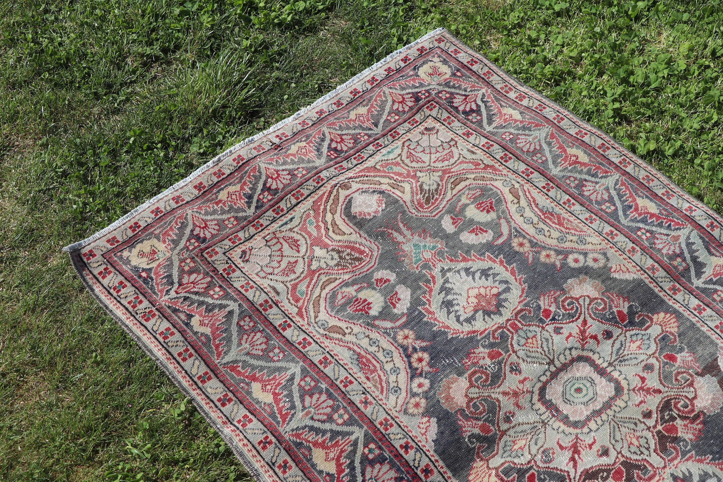 Nursery Rugs, Oriental Rugs, Turkish Rug, Aztec Rug, Cool Rug, Bathroom Rugs, Vintage Rug, Brown Geometric Rugs, 2.9x4.7 ft Small Rug