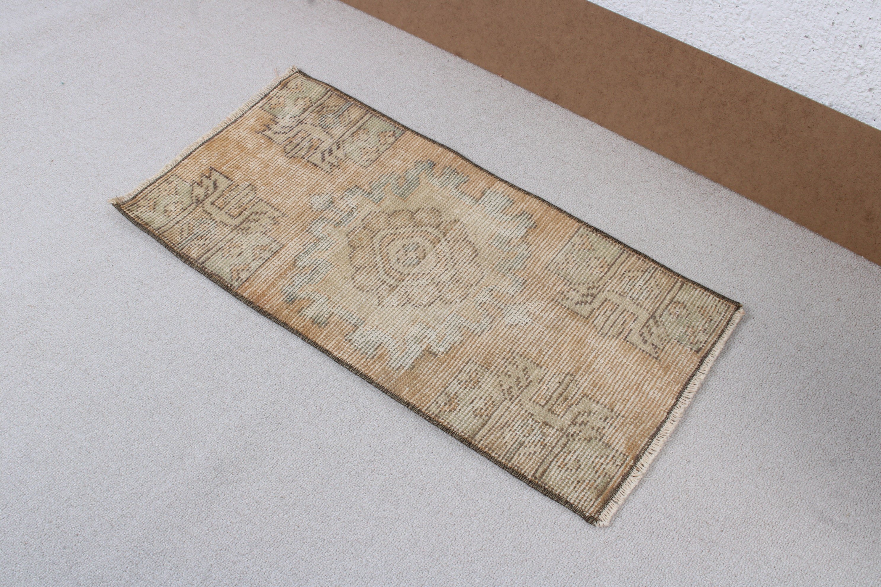 Neutral Rugs, Vintage Rug, Brown Antique Rug, Bedroom Rug, Rugs for Entry, Turkish Rugs, Aztec Rugs, Small Area Rugs, 1.2x2.6 ft Small Rugs