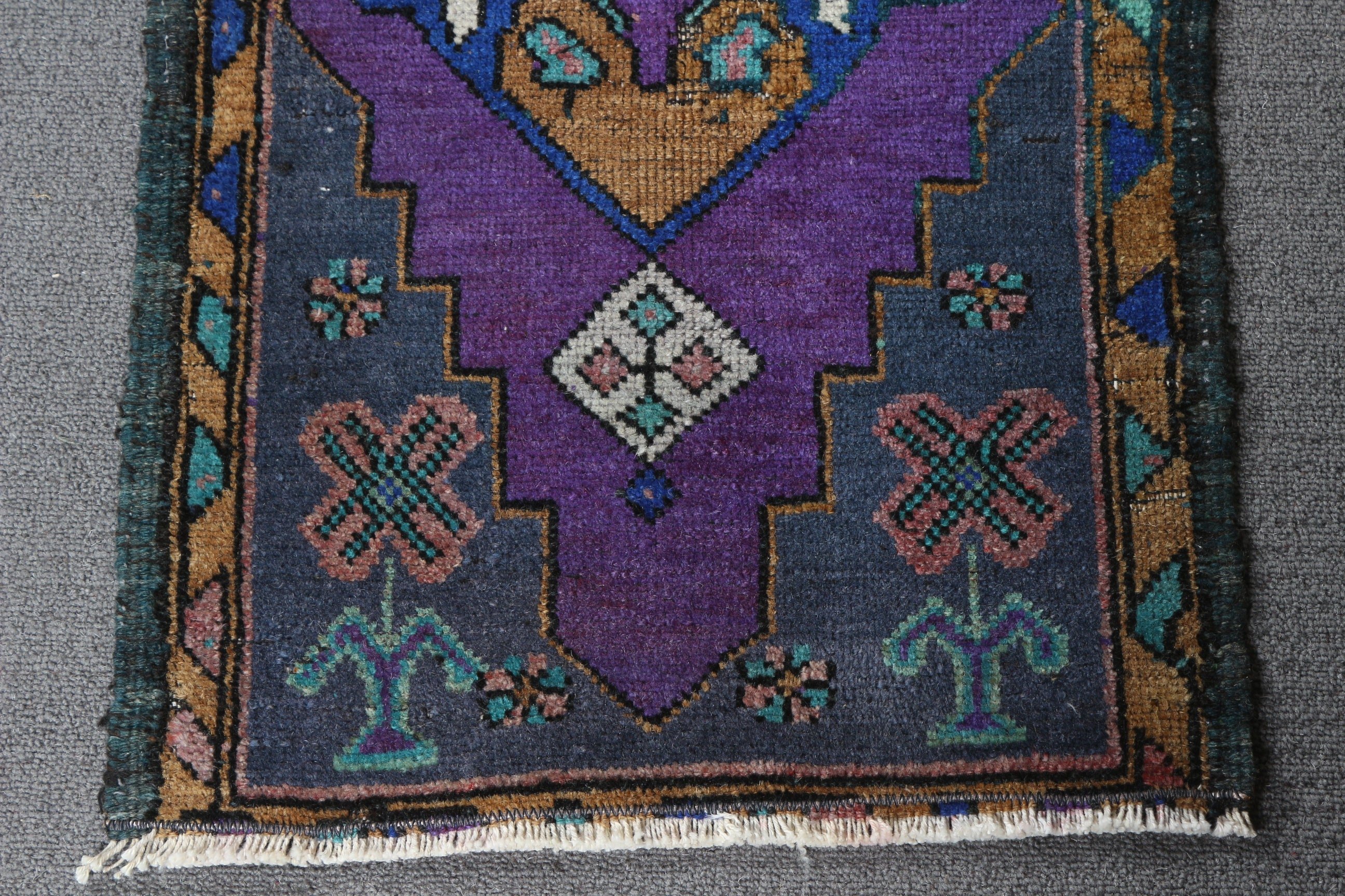 Anatolian Rugs, Rugs for Nursery, Bedroom Rug, Turkish Rugs, Purple Floor Rug, Vintage Rugs, Entry Rug, Door Mat Rug, 1.3x2.6 ft Small Rug