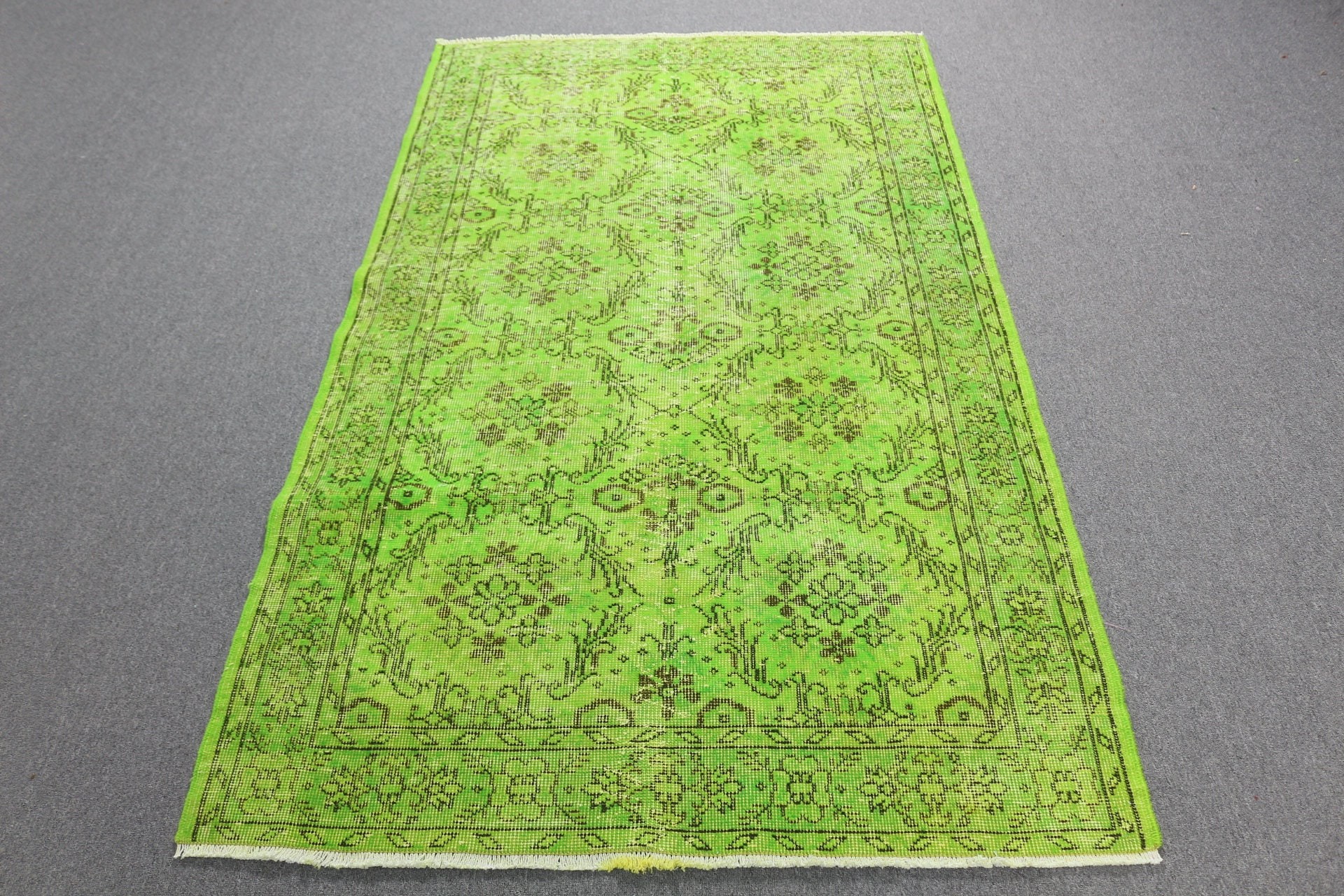 Flatweave Rugs, Green Home Decor Rug, Antique Rug, Vintage Rug, 4x6.8 ft Area Rug, Turkish Rug, Rugs for Floor, Kitchen Rugs, Oriental Rugs