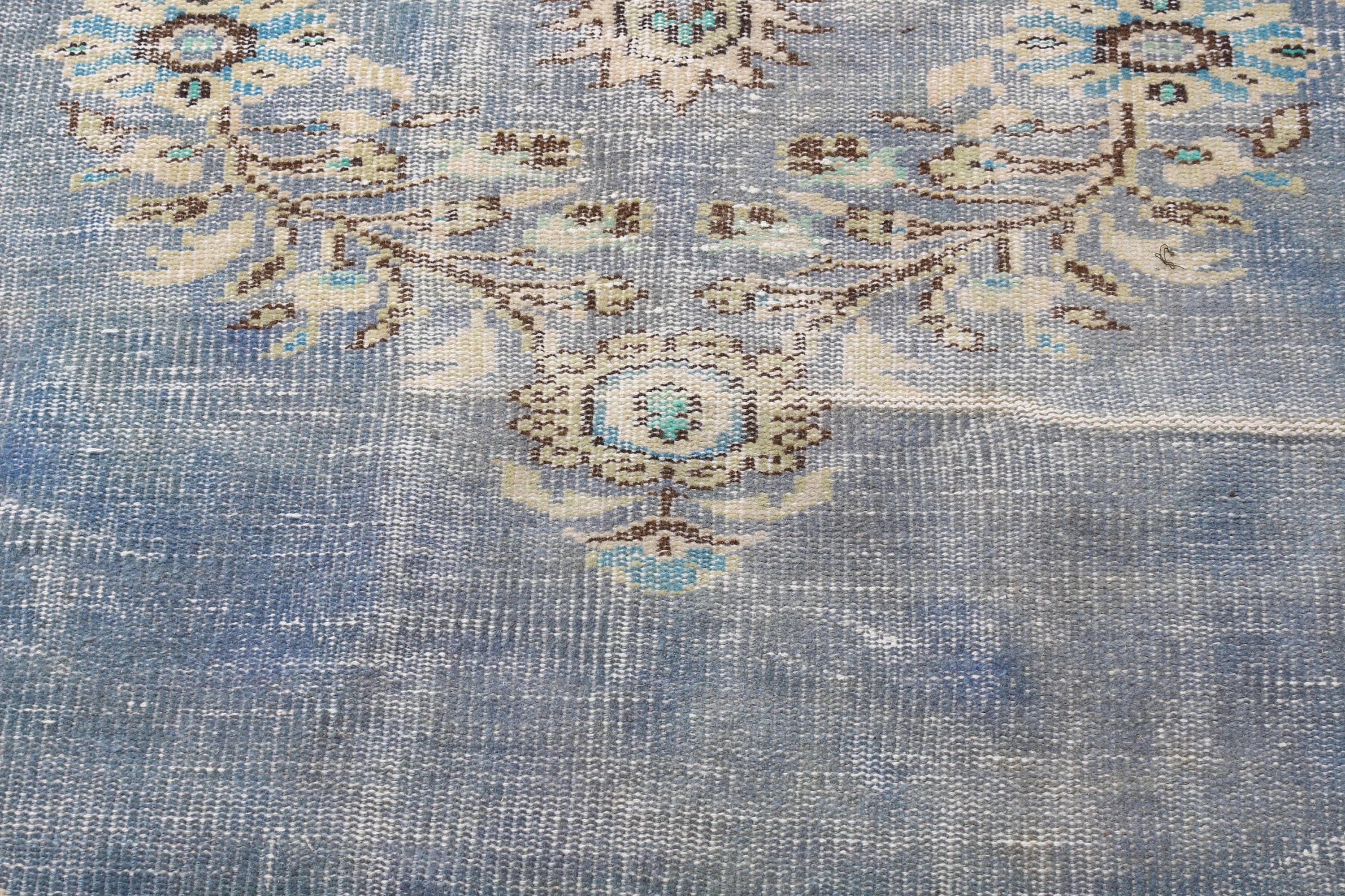 Blue Anatolian Rug, 4.4x4.4 ft Accent Rug, Vintage Rug, Turkish Rugs, Home Decor Rugs, Bedroom Rugs, Kitchen Rug, Old Rug