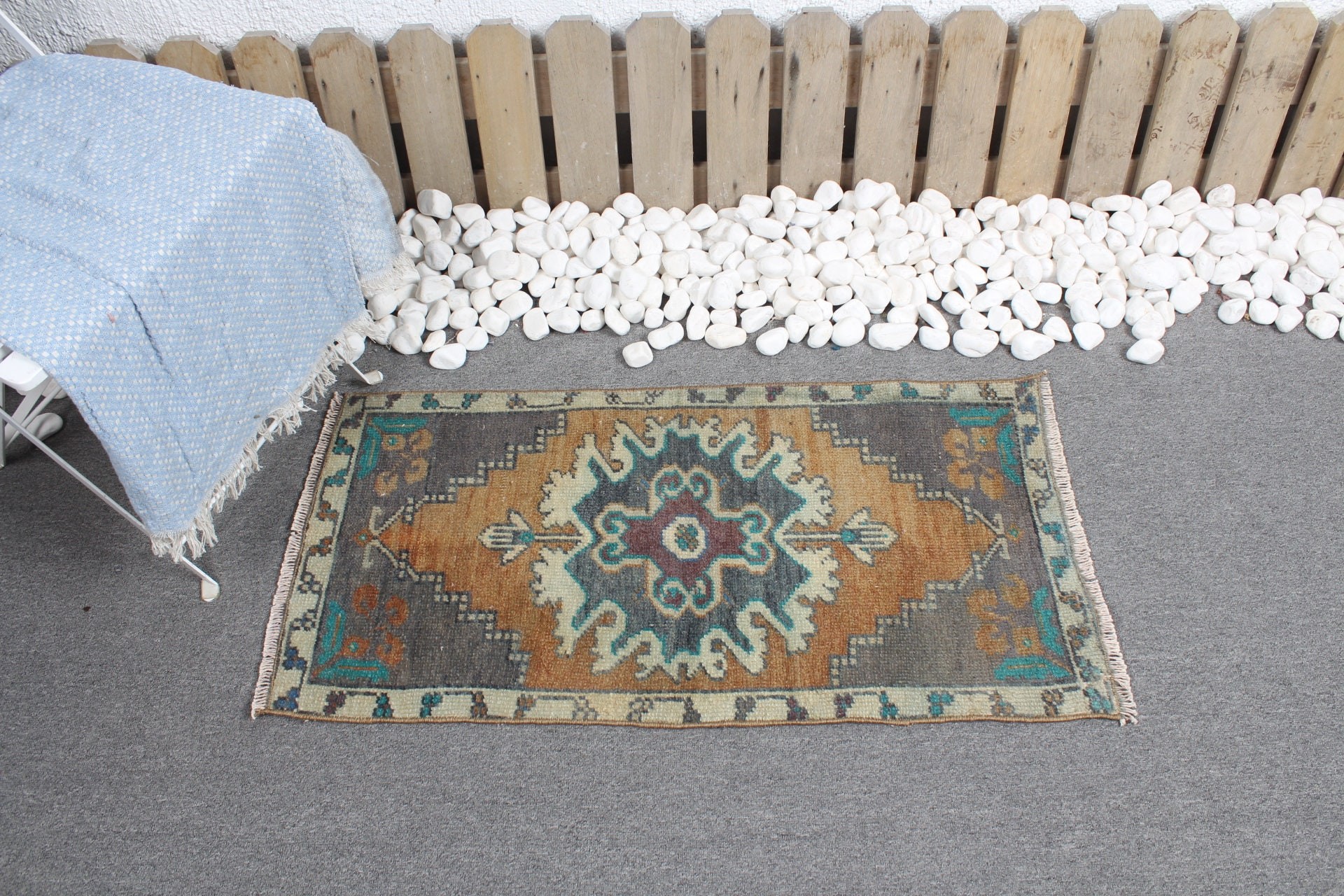 Araba Mat Halısı, Çocuk Odası Halıları, Turuncu Yatak Odası Halısı, Boho Halısı, Fas Halıları, Oushak Halıları, Türk Halısı, 1.6x3.3 ft Küçük Halı, Vintage Halılar