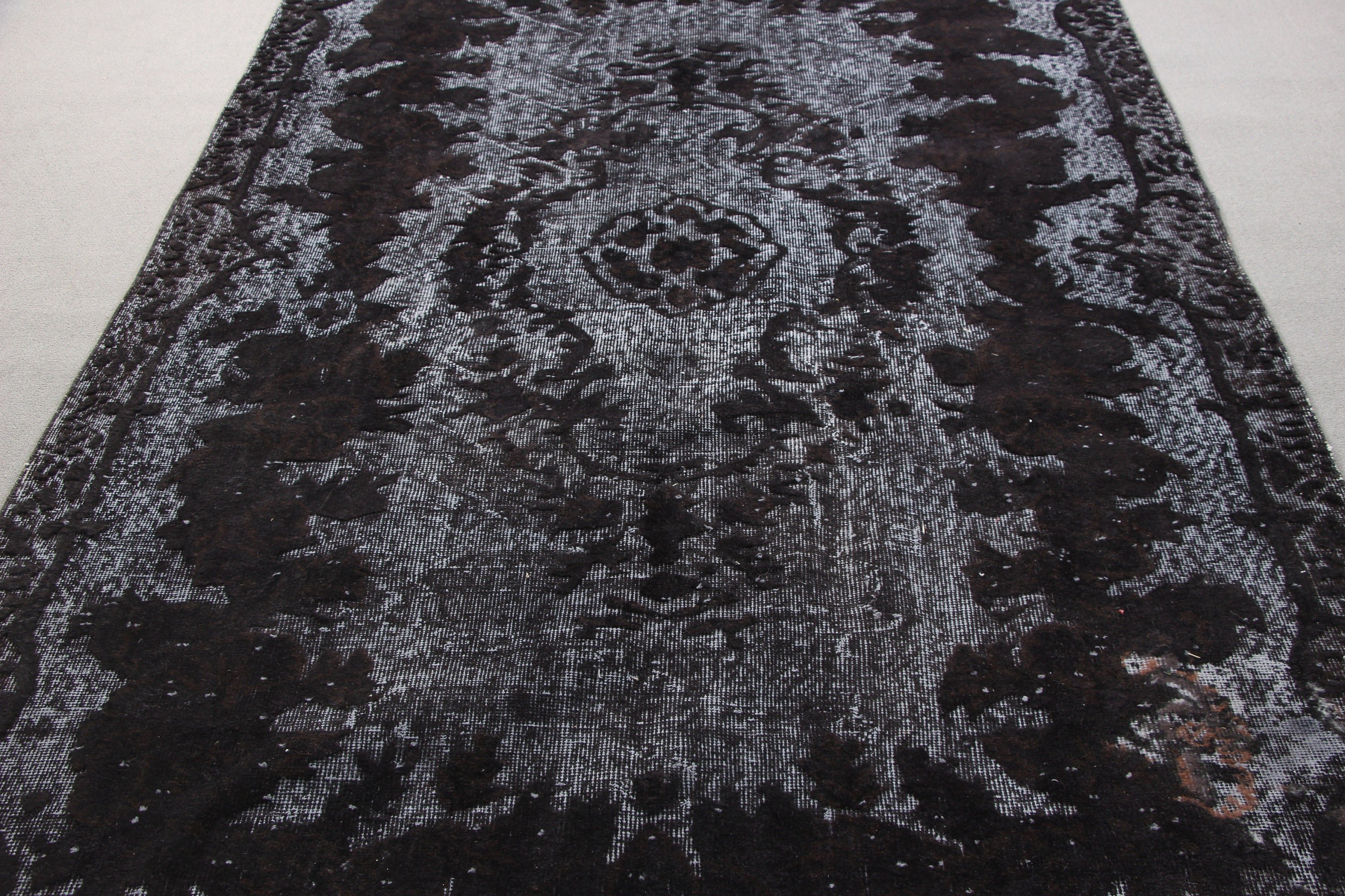 Büyük Boho Halılar, Vintage Halı, Lüks Halı, Türk Halısı, Nötr Halı, 5.7x9.3 ft Büyük Halılar, Yatak Odası Halıları, Siyah Yün Halı, Salon Halıları