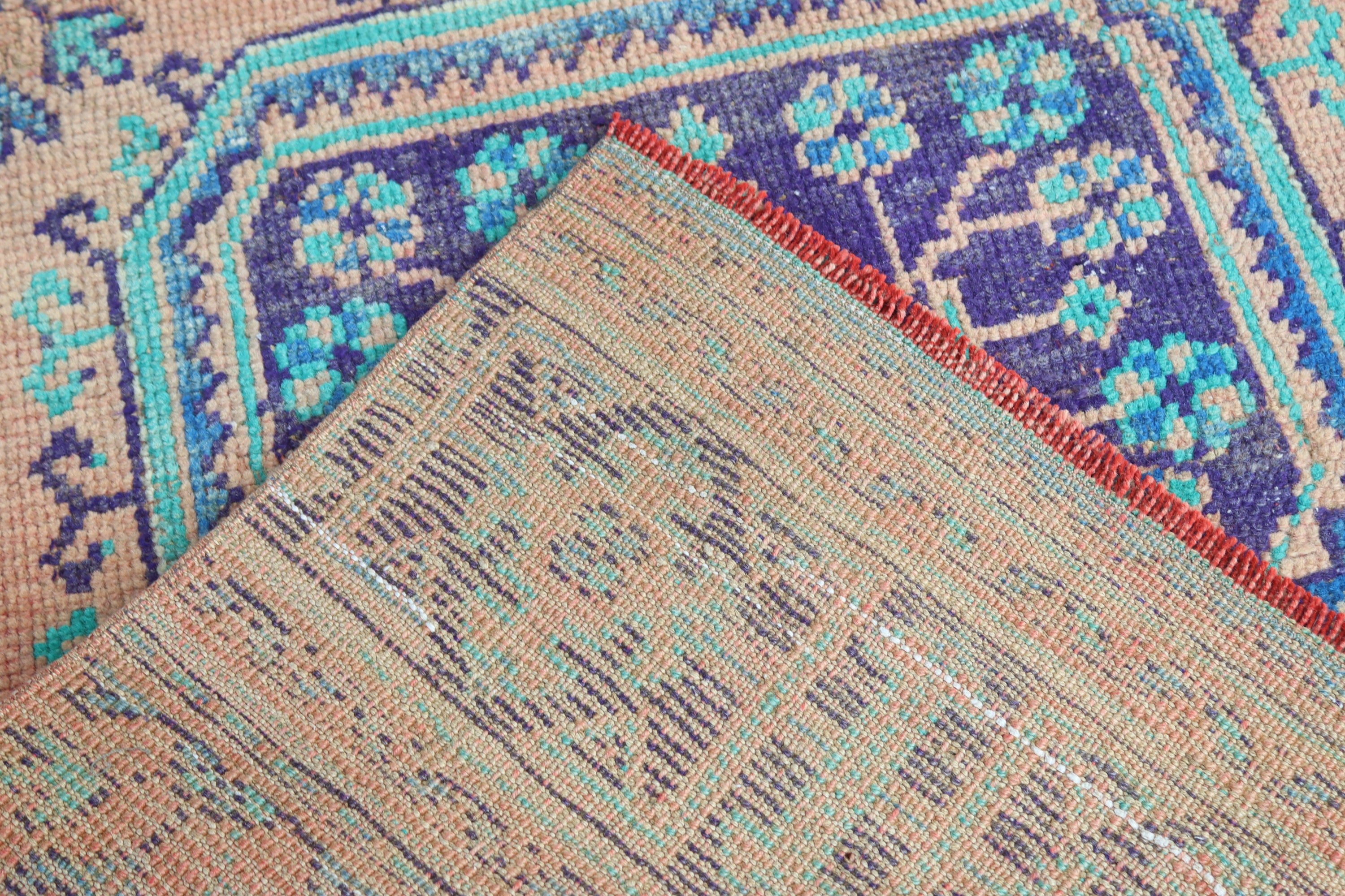 Kabile Halıları, Vintage Halı, Ev Dekorasyonu Halıları, Fas Halısı, Turuncu Düz Dokuma Halı, 2,6x11,8 ft Runner Halıları, Türk Halısı, Beni Ourain Runner Halısı