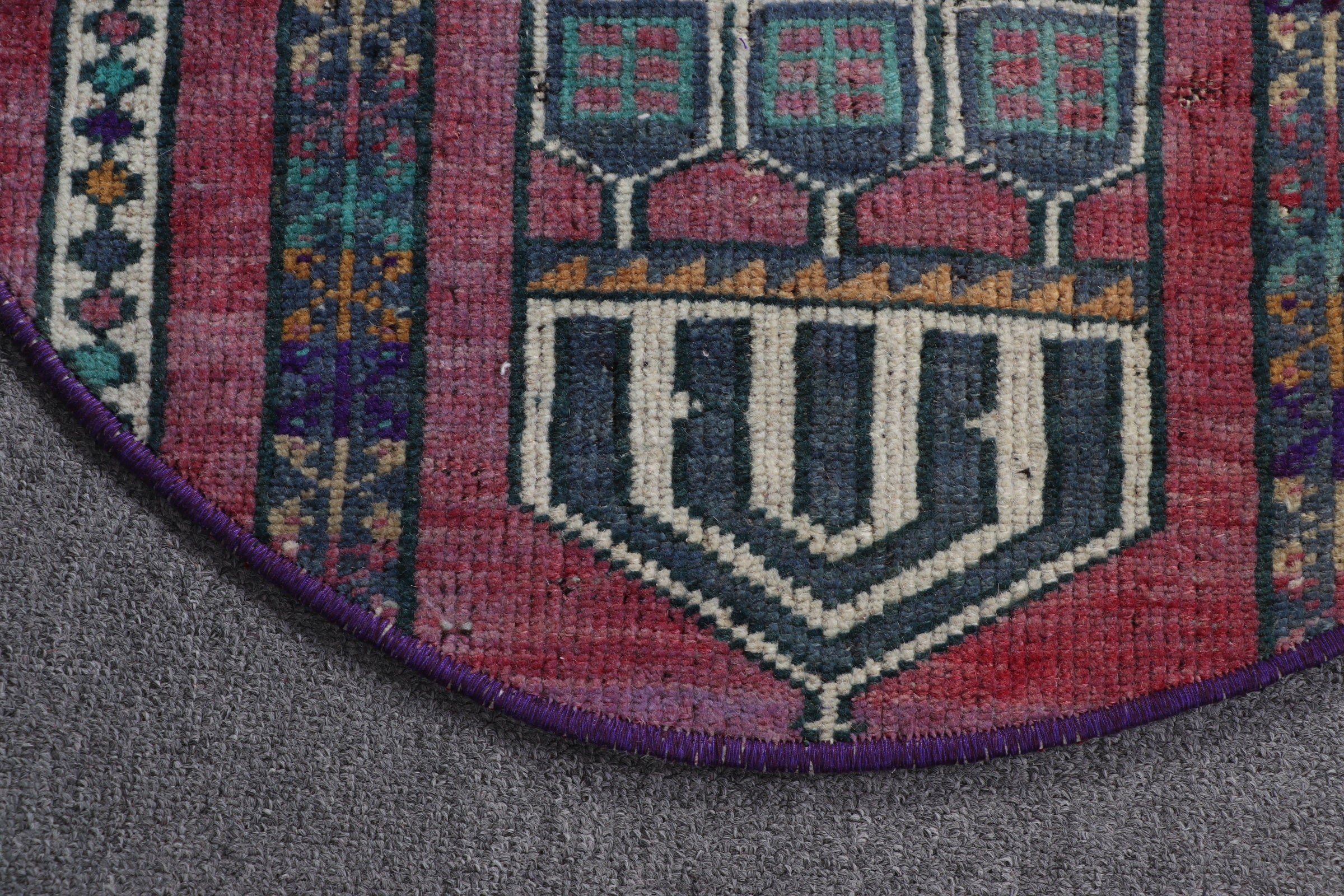 Rugs for Bath, 2.1x2.2 ft Small Rug, Vintage Rug, Purple Antique Rug, Kitchen Rugs, Moroccan Rug, Turkish Rug, Bathroom Rug, Hand Woven Rug