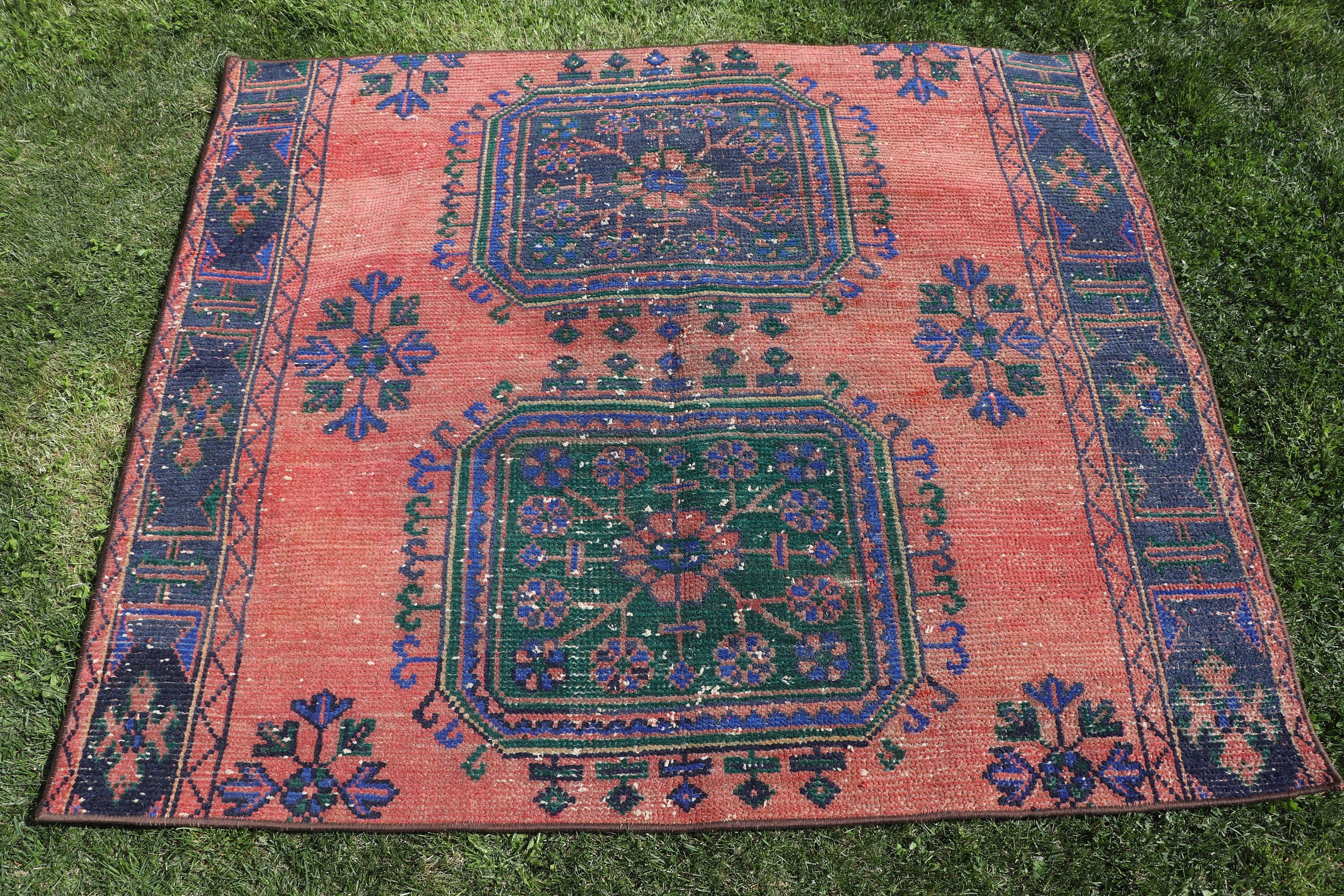 3,8x4,4 ft Accent Halılar, Modern Halı, Mutfak Halısı, Türk Halısı, Mutfak Halıları, Kırmızı Oryantal Halılar, Boho Halılar, Vintage Halılar, Giriş Halıları