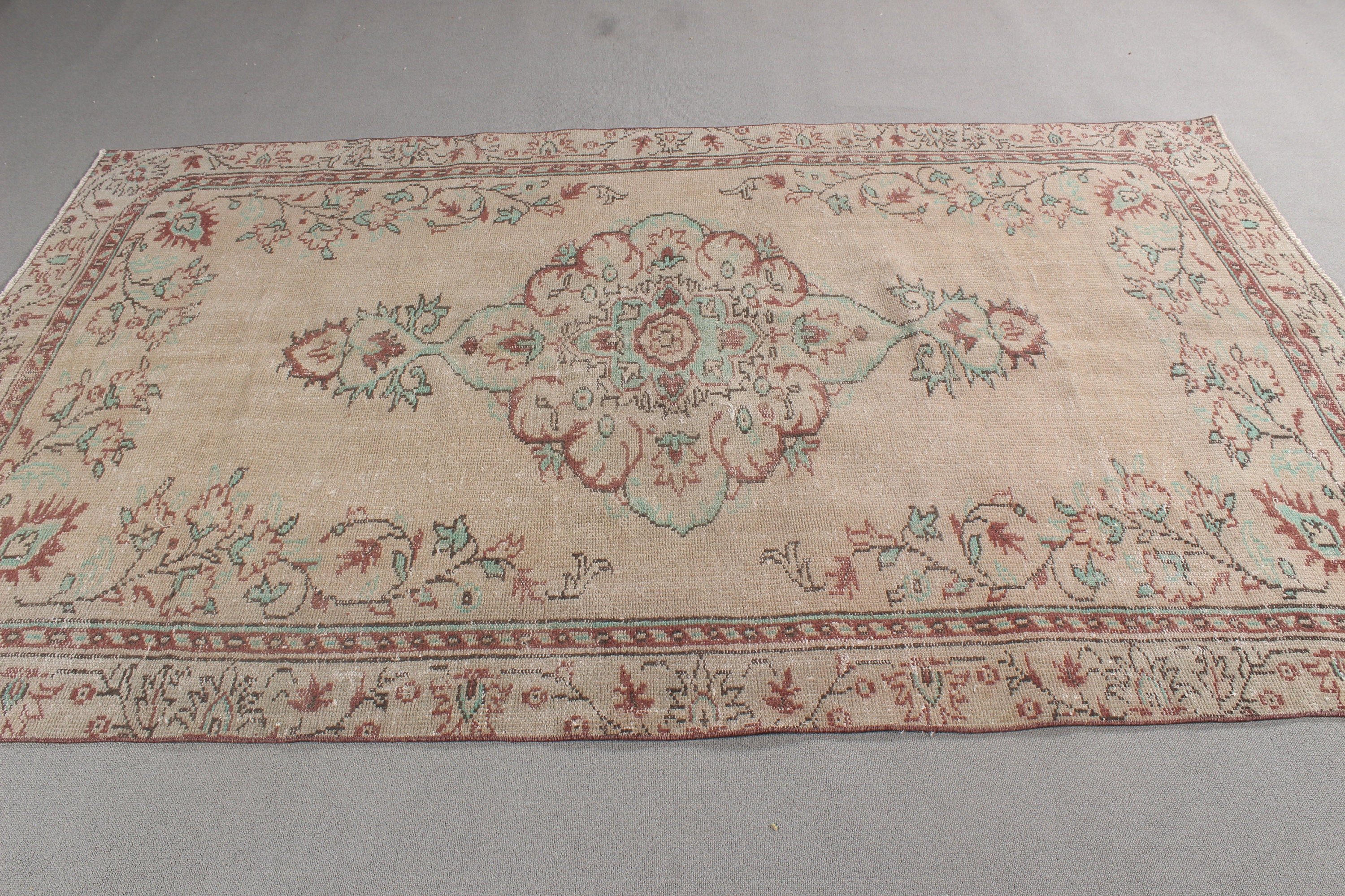 Cool Rugs, Beige  5.4x8.7 ft Large Rug, Living Room Rug, Moroccan Rug, Boho Rug, Turkish Rugs, Large Vintage Rug, Vintage Rug