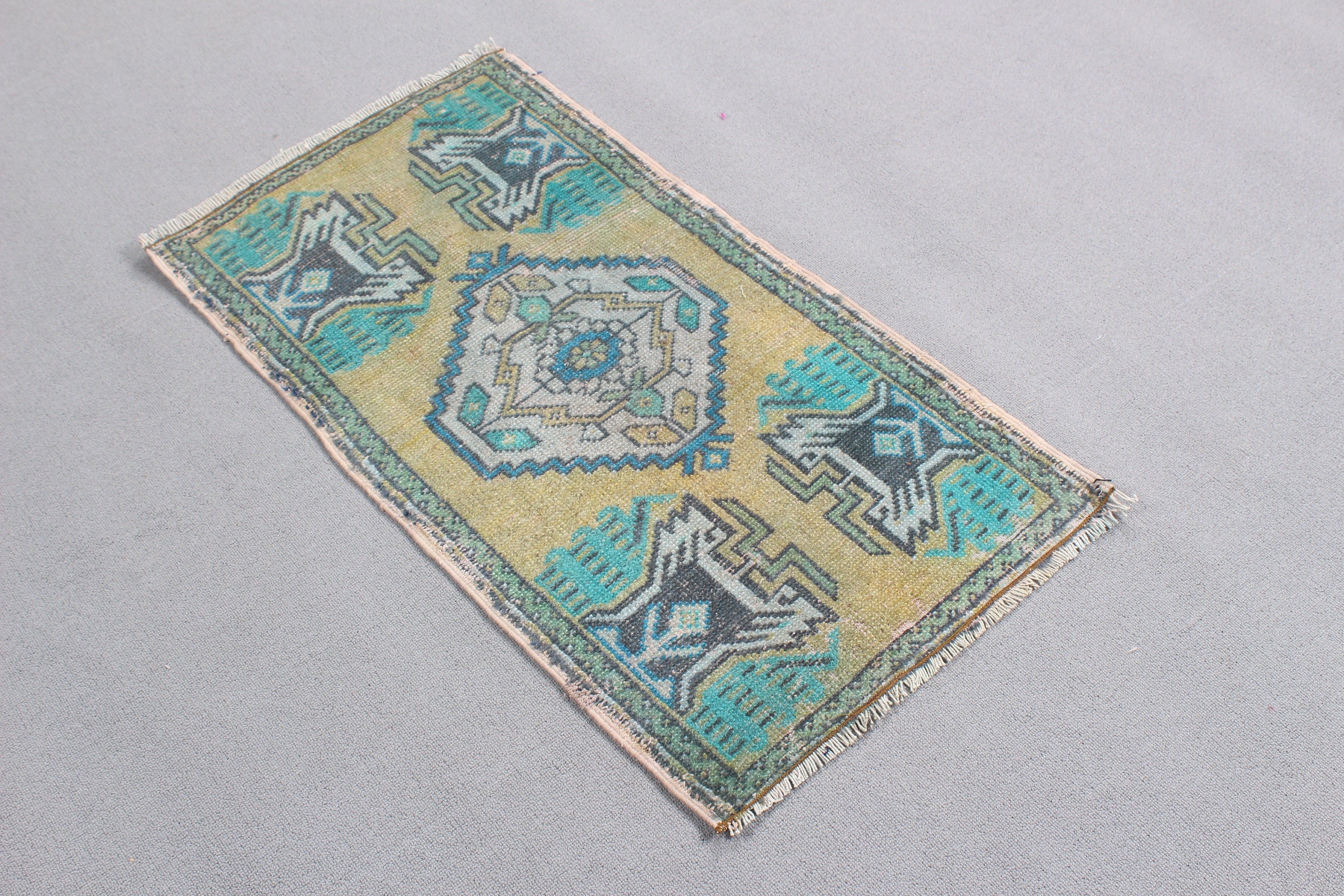 Decorative Rug, Bath Rug, Turkish Rugs, Neutral Rug, Nursery Rug, Green Moroccan Rugs, Moroccan Rugs, 1.7x3.1 ft Small Rugs, Vintage Rugs