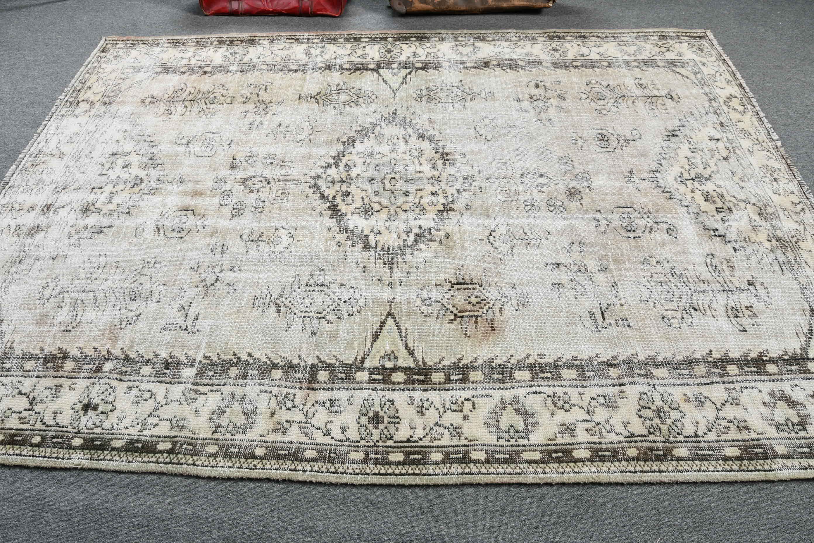 Vintage Rug, Old Rugs, Green Moroccan Rugs, Turkish Rug, Home Decor Rug, Antique Rug, Living Room Rug, 6.3x8.2 ft Large Rugs, Bedroom Rugs