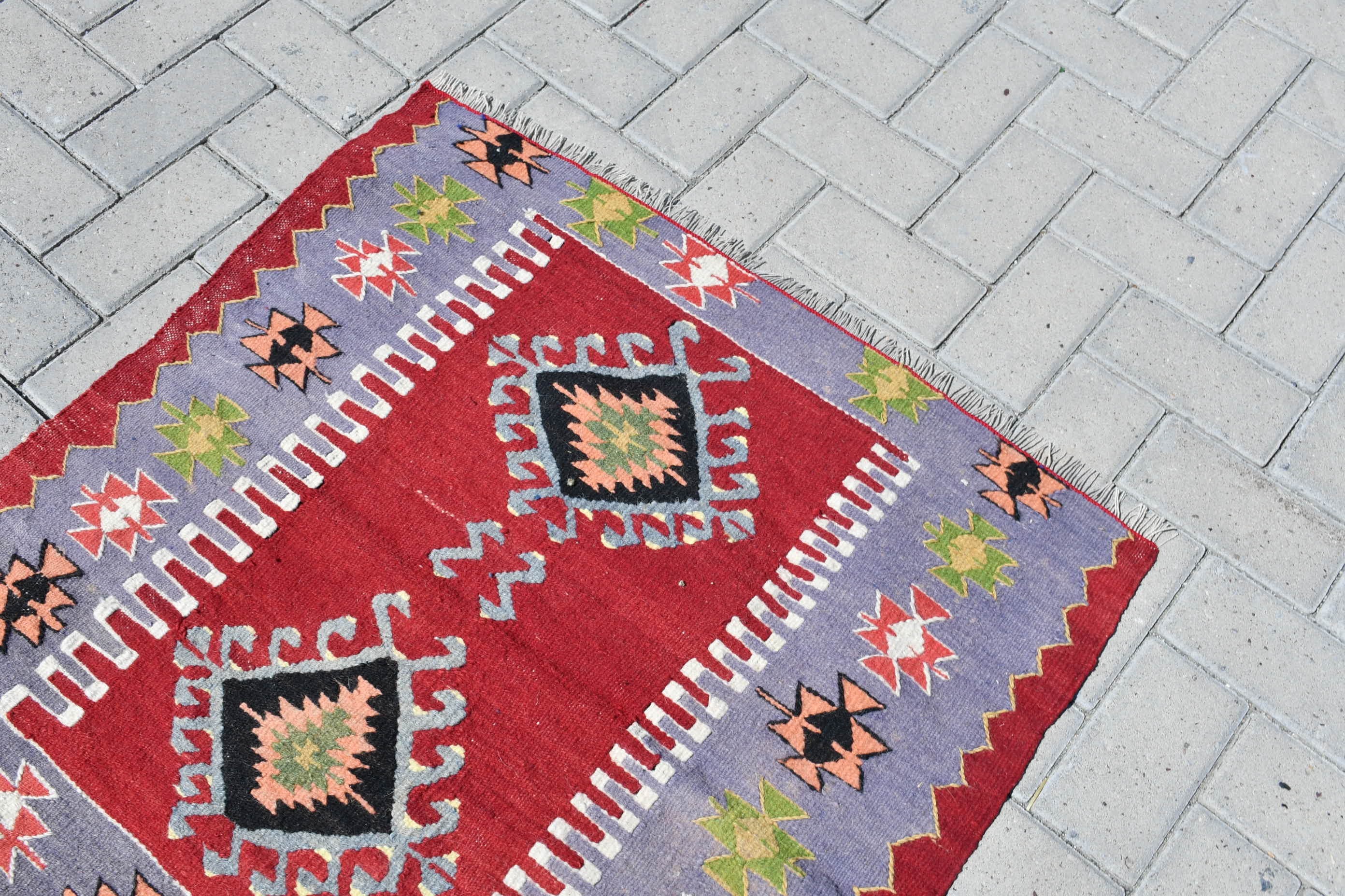 86x83 cm Küçük Kilim, Türk Kilim, Mavi Anadolu Kilim, Paspas Kilim, Duvar Kilim, Banyo Kilim, Mutfak Kilim, Anadolu Kilim, Mutfak Kilim