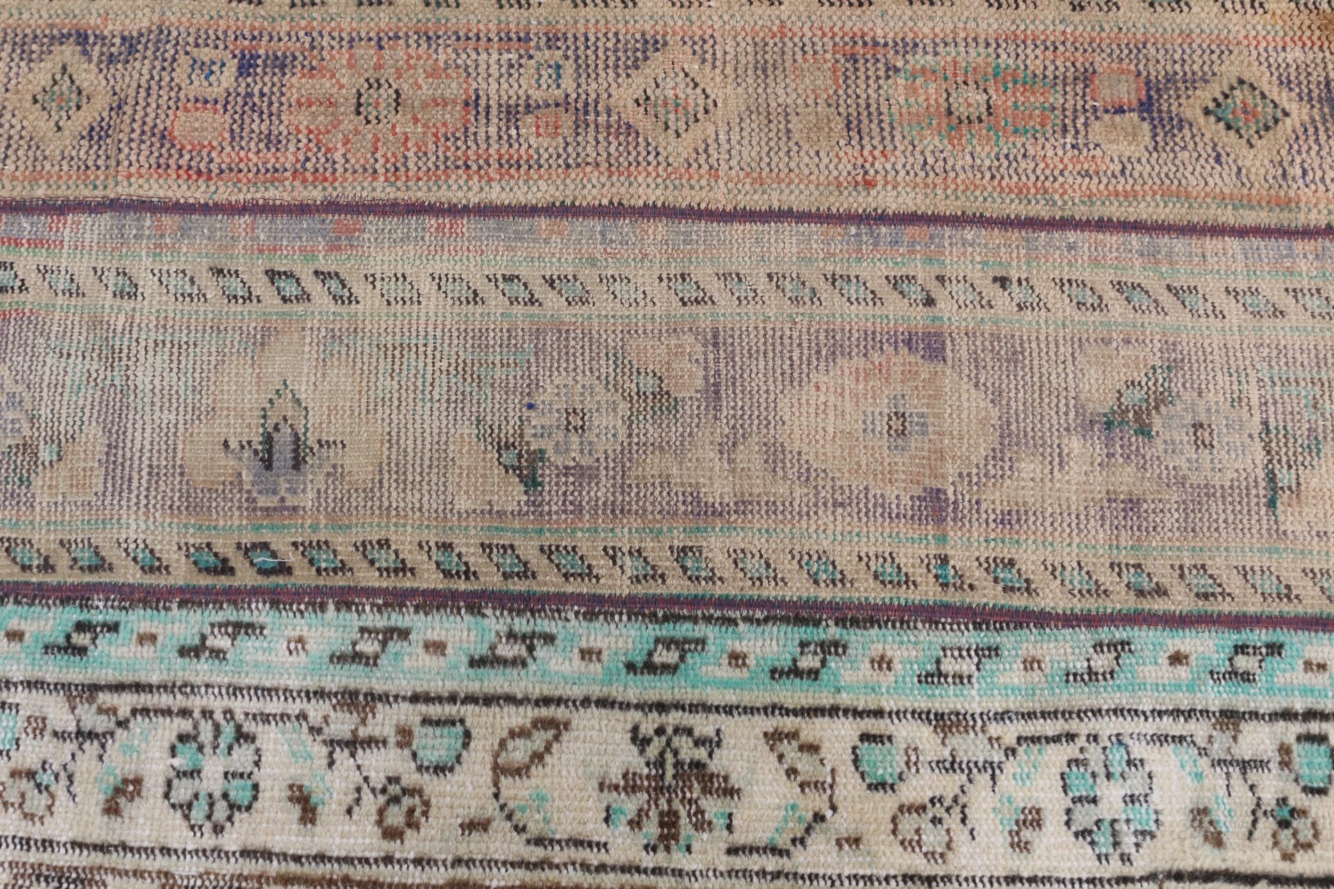 Bath Mat Boho Rugs, Nursery Rug, Beige Oushak Rug, Turkish Rugs, Anatolian Rug, 2.3x5.6 ft Small Rug, Bath Rug, Home Decor Rug, Vintage Rug