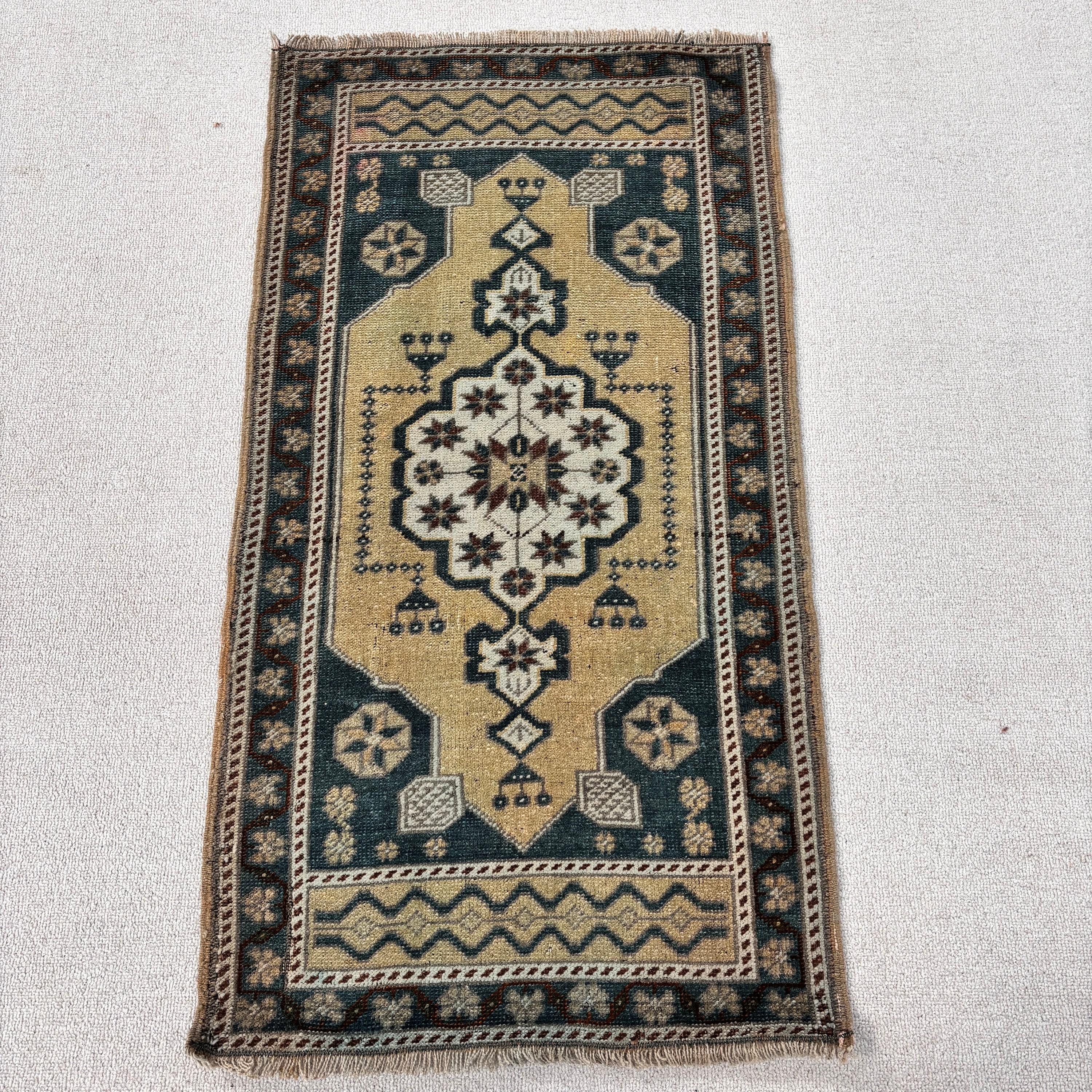 Luxury Rugs, Kitchen Rugs, 1.8x3.4 ft Small Rugs, Floor Rugs, Modern Rugs, Vintage Rugs, Green Anatolian Rugs, Turkish Rugs, Small Boho Rug