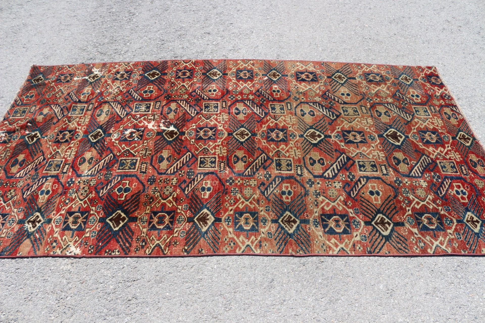 Dining Room Rug, Nursery Rug, Organic Rugs, 4.2x7.7 ft Area Rugs, Vintage Rug, Red Antique Rug, Anatolian Rugs, Floor Rugs, Turkish Rug