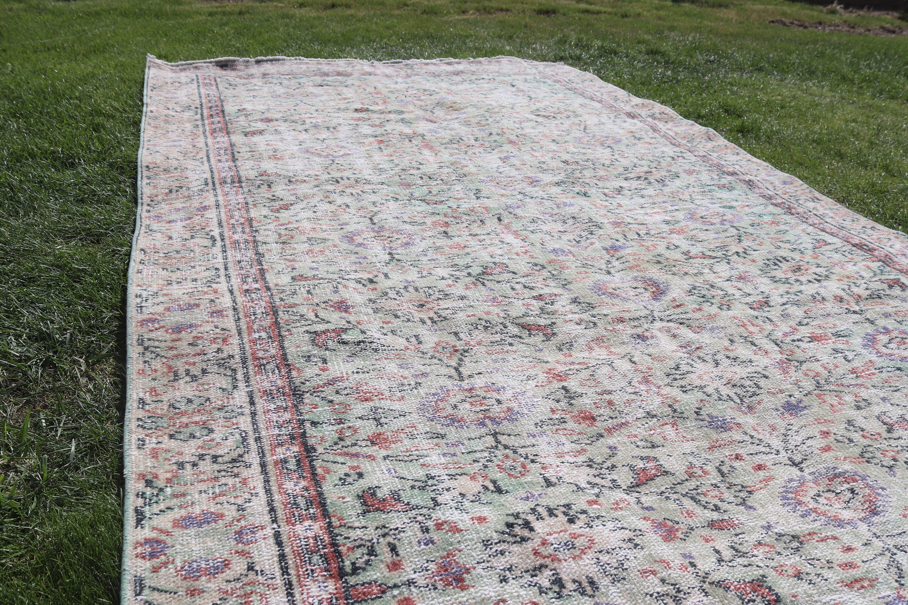 Rugs for Large Oushak, Green Luxury Rugs, Antique Rugs, Turkish Rugs, Dining Room Rugs, Vintage Rug, Bedroom Rugs, 5.5x9.7 ft Large Rugs