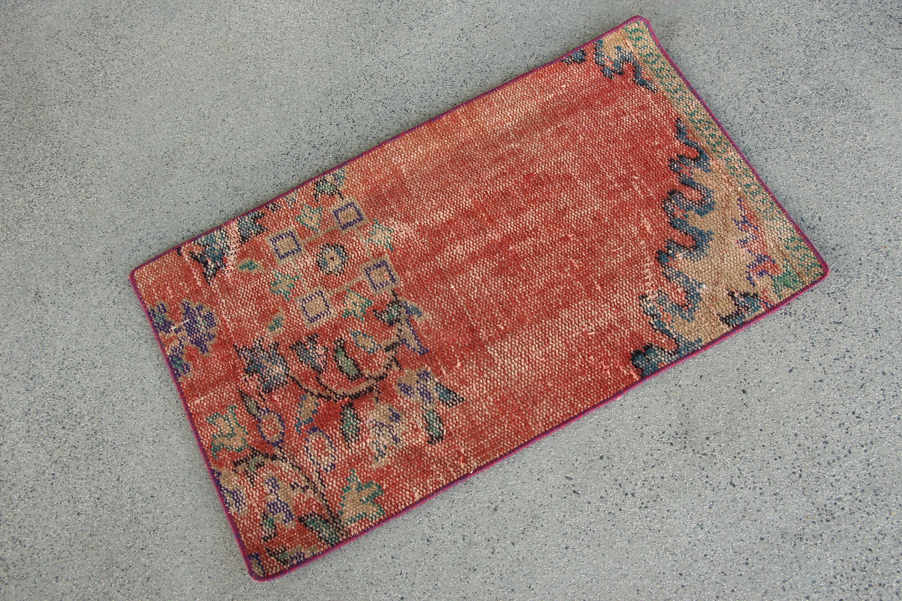 Turkish Rugs, Red Moroccan Rug, Vintage Rug, Entry Rugs, Rugs for Bedroom, 1.6x2.8 ft Small Rugs, Anatolian Rug, Kitchen Rug