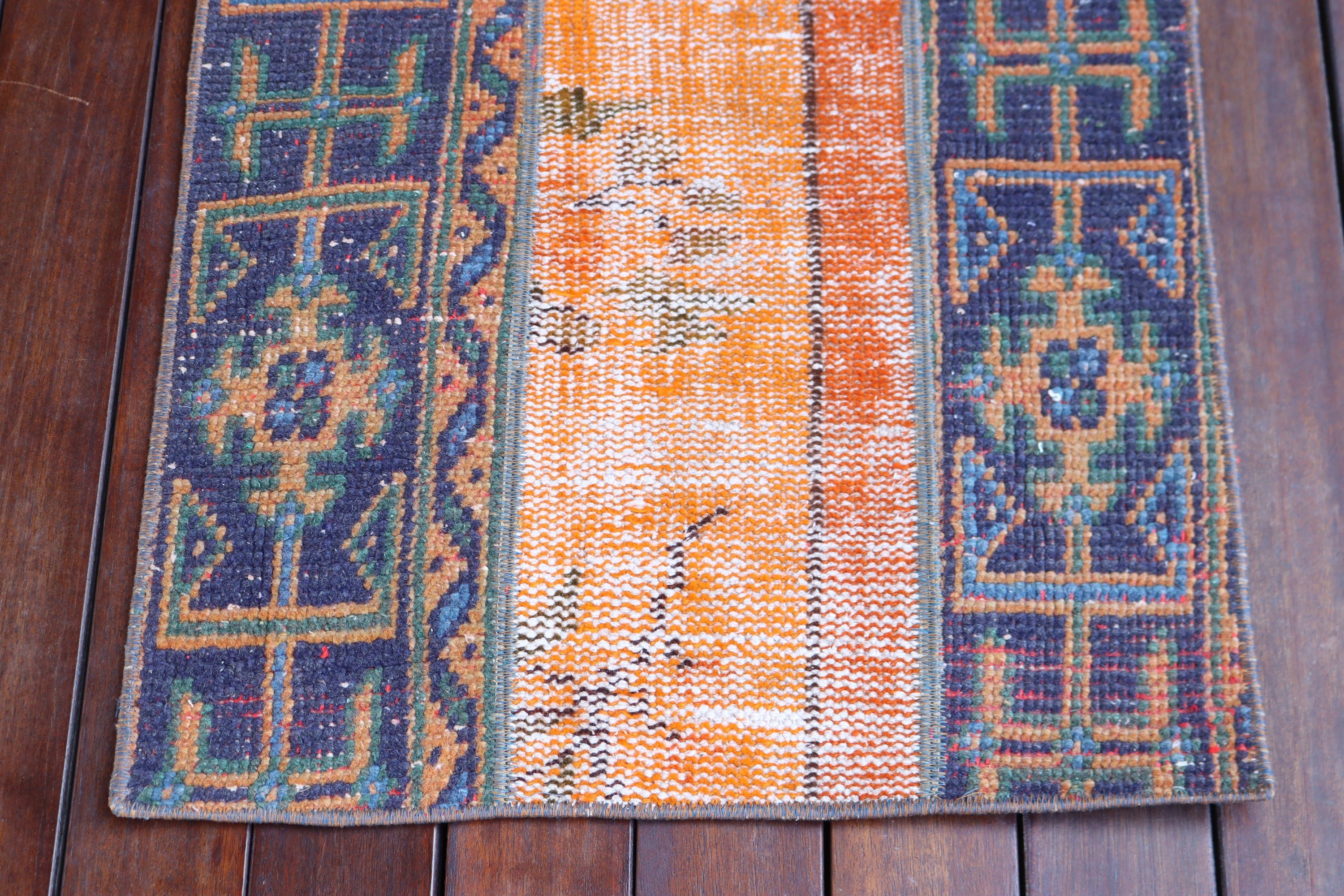 Turkish Rug, Floor Rugs, Rugs for Bedroom, Vintage Rug, 1.8x3.7 ft Small Rug, Wall Hanging Rug, Kitchen Rug, Blue Boho Rugs, Luxury Rugs