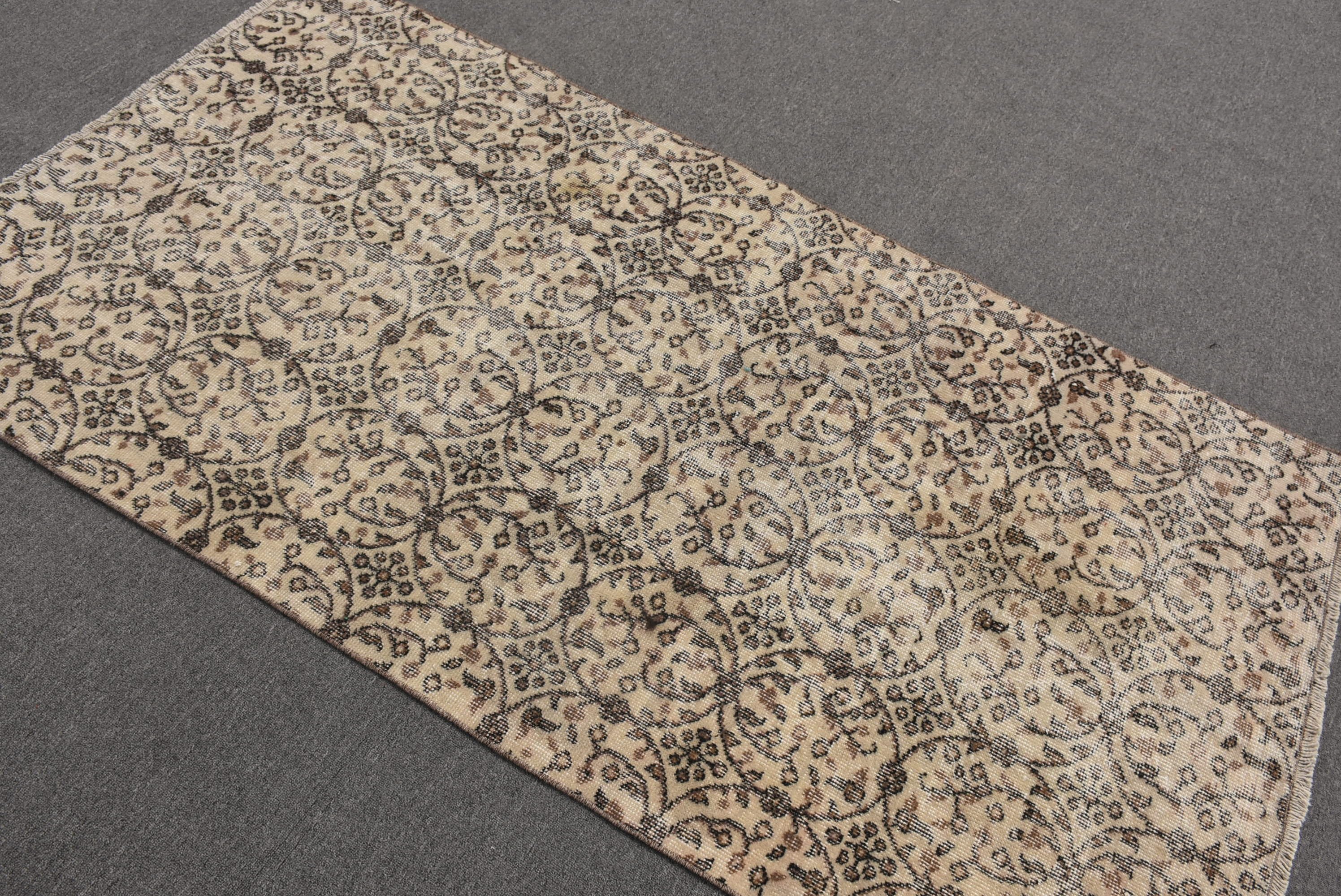 Kitchen Rugs, 3.6x6.7 ft Area Rug, Floor Rugs, Vintage Rug, Beige Home Decor Rugs, Oriental Rugs, Rugs for Living Room, Turkish Rug
