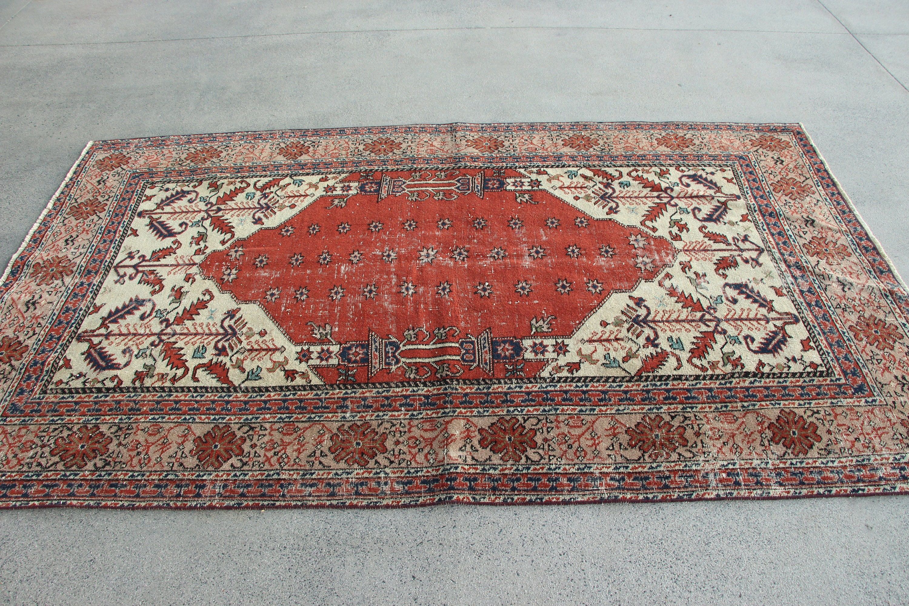 Anatolian Rug, Bedroom Rug, Turkish Rug, Orange  4.8x8 ft Area Rug, Rugs for Indoor, Kitchen Rug, Natural Rug, Vintage Rugs