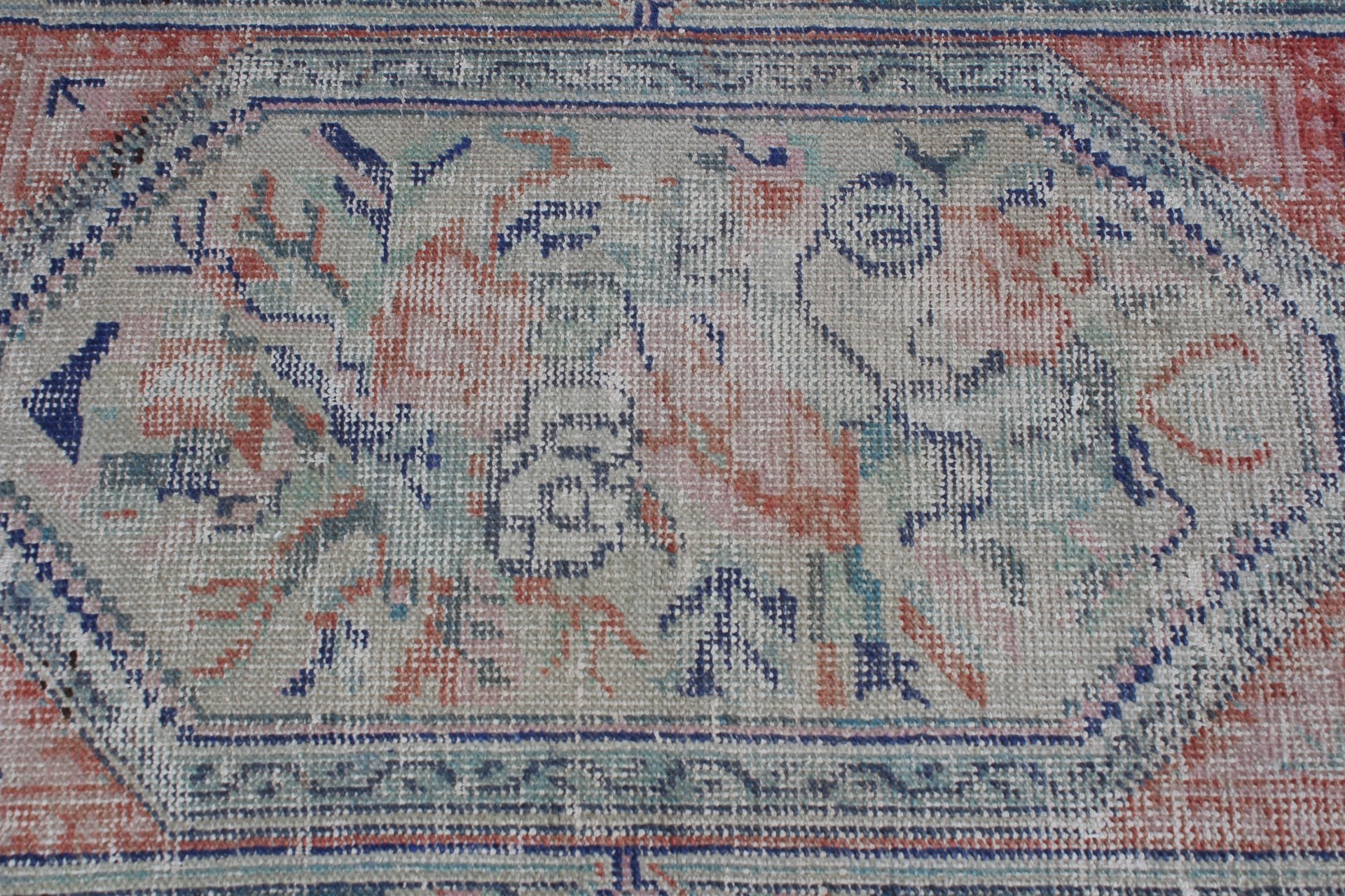 Yeşil Oushak Halı, Yatak Odası Halısı, Vintage Halı, 3x4.9 ft Küçük Halı, Banyo Halıları, Antika Halı, Türk Halısı, Araba Paspas Halısı, Mutfak Halıları