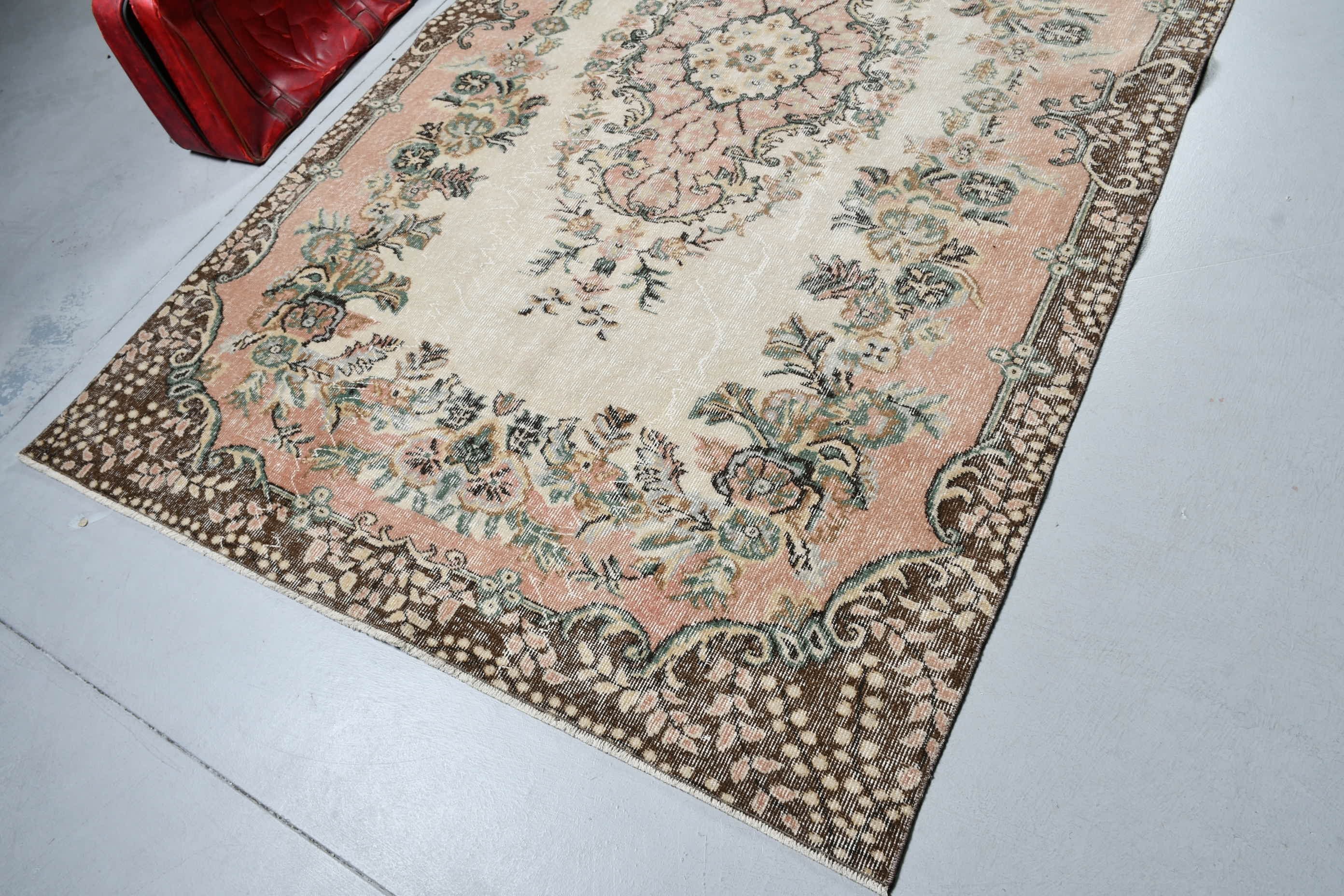 Vintage Rug, Floor Rugs, Salon Rug, 5.3x9 ft Large Rugs, Antique Rug, Rugs for Living Room, Beige Oriental Rug, Turkish Rug, Bedroom Rug