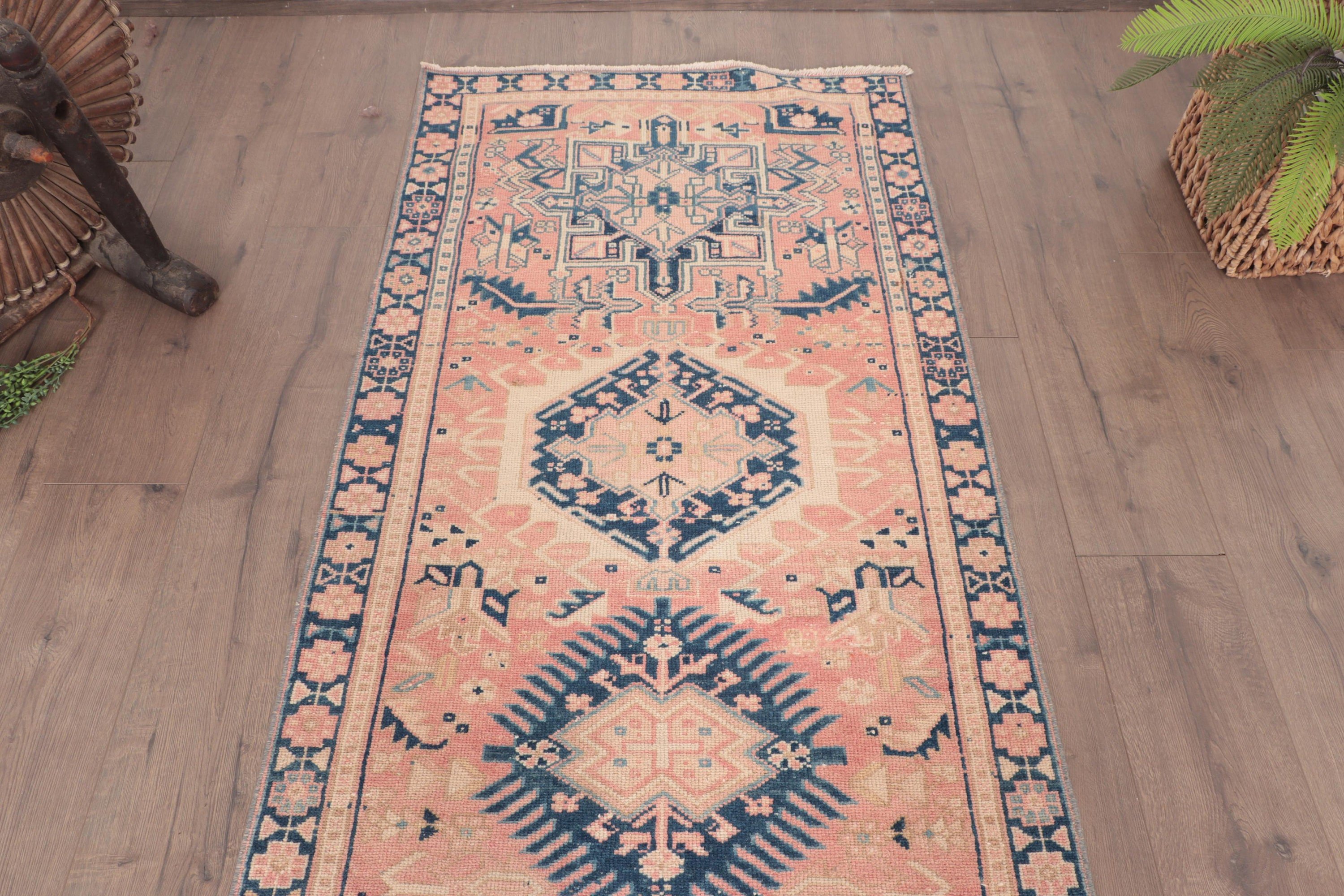 Ev Dekor Halısı, Beni Ourain Runner Halısı, Koridor Halıları, Modern Halı, 2.9x12.6 ft Runner Halıları, Türk Halısı, Vintage Halılar, Pembe Havalı Halı