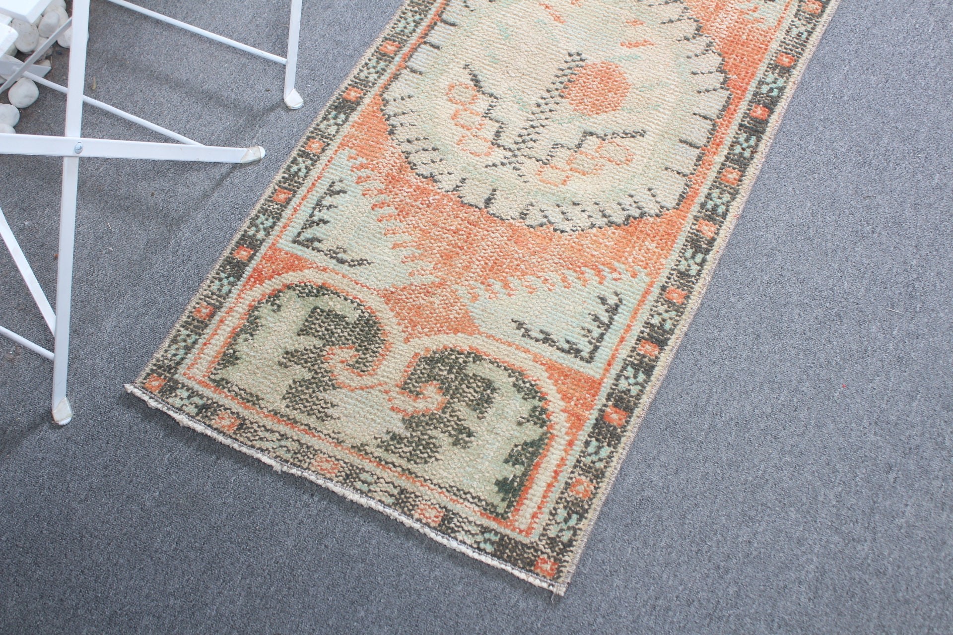 Turkish Rugs, Orange Cool Rugs, Car Mat Rug, 2.4x4 ft Small Rug, Vintage Rug, Cool Rug, Rugs for Door Mat, Door Mat Rugs