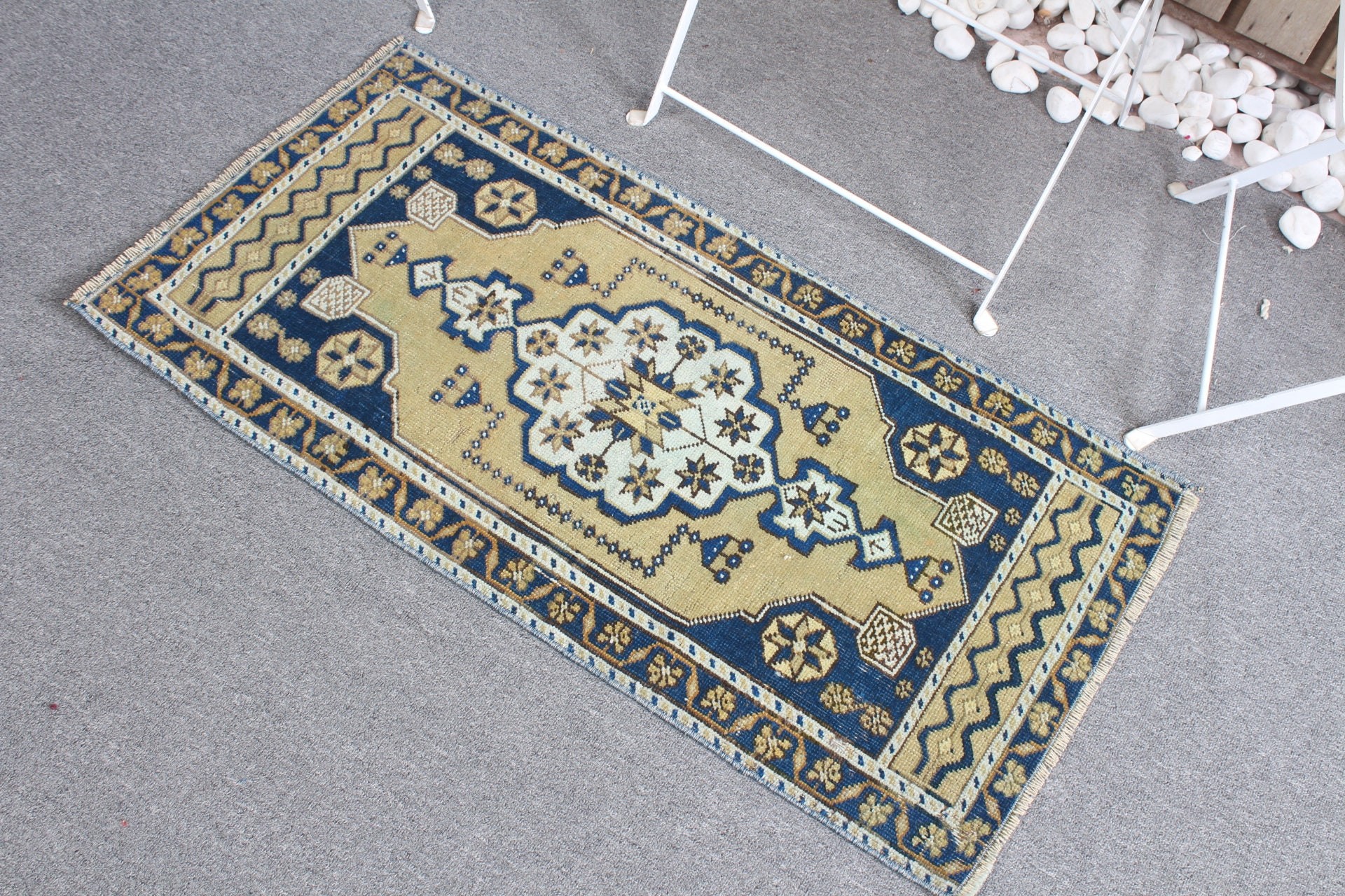 1.7x3.3 ft Small Rug, Retro Rugs, Green Home Decor Rugs, Car Mat Rug, Bedroom Rugs, Wool Rugs, Turkish Rugs, Moroccan Rugs, Vintage Rug