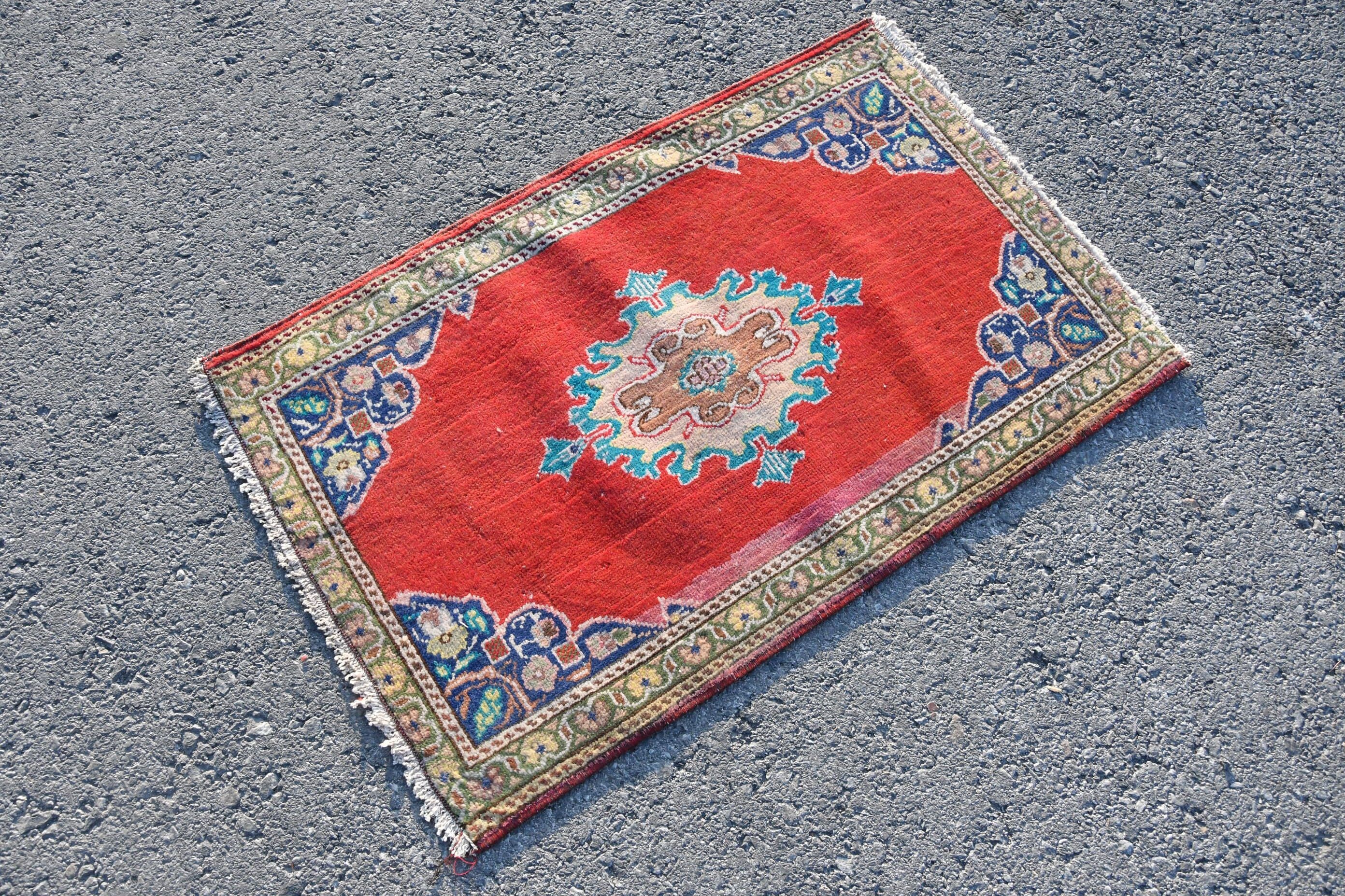 Wall Hanging Rug, Vintage Rugs, Car Mat Rugs, 1.7x2.7 ft Small Rugs, Handwoven Rug, Turkish Rug, Rugs for Kitchen, Wool Rug, Oriental Rug