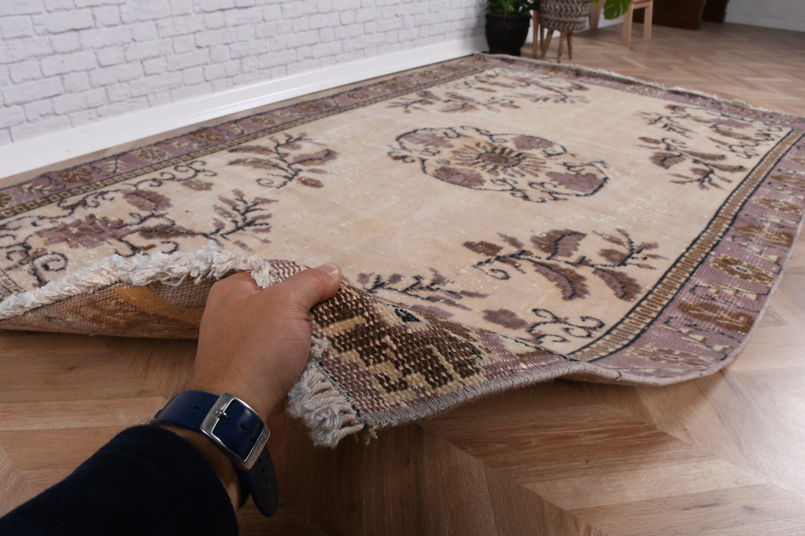 Ofis Halıları, Bej Boho Halısı, Vintage Halı, 4,9x8,1 ft Alan Halıları, Yatak Odası Halısı, Fas Halısı, Türk Halıları, Oturma Odası Halıları, Yatak Odası Halıları