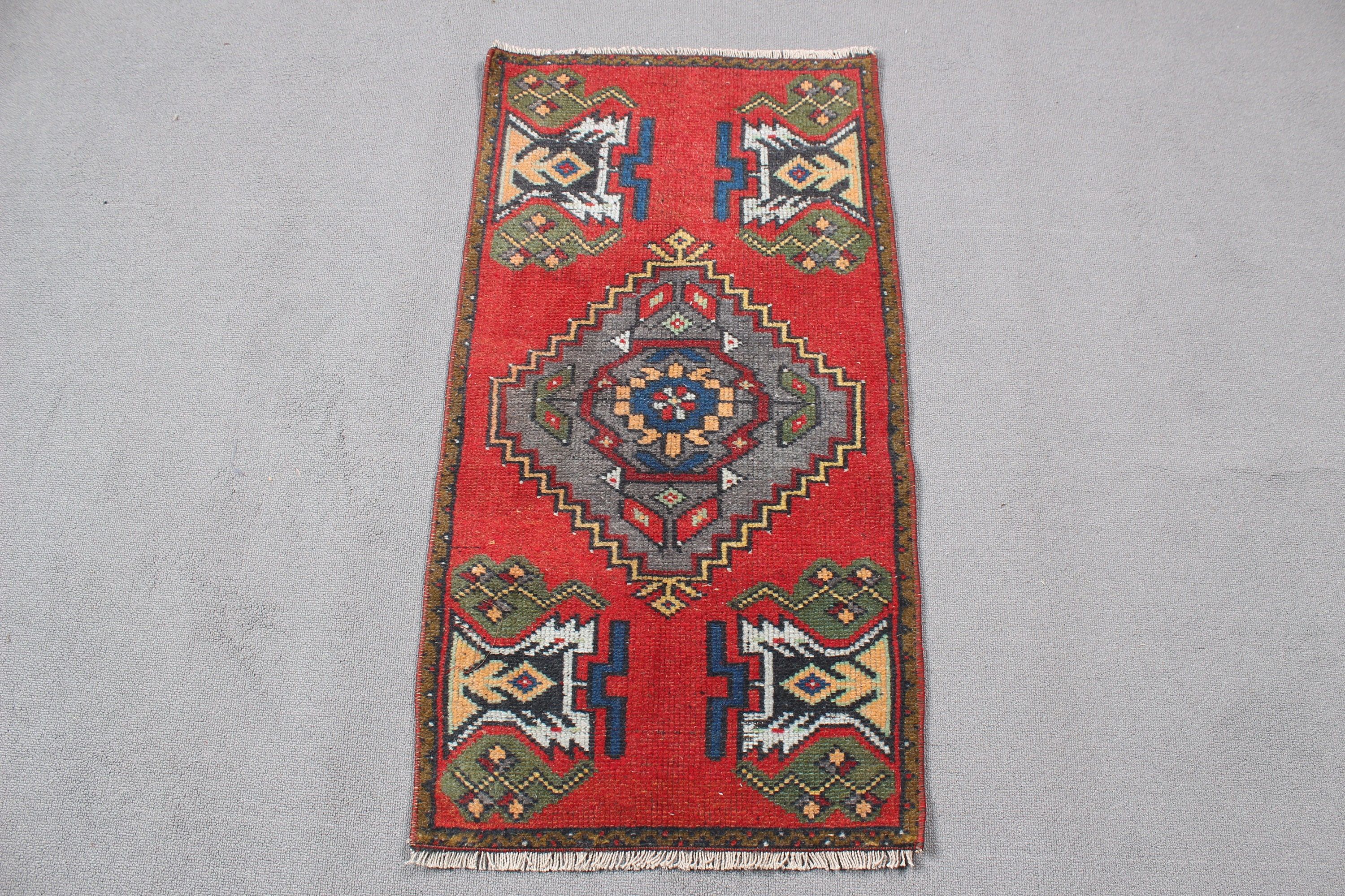 Red Moroccan Rug, Statement Rugs, Turkey Rug, Vintage Rug, Home Decor Rug, 1.6x3.1 ft Small Rugs, Kitchen Rugs, Turkish Rug, Bedroom Rug