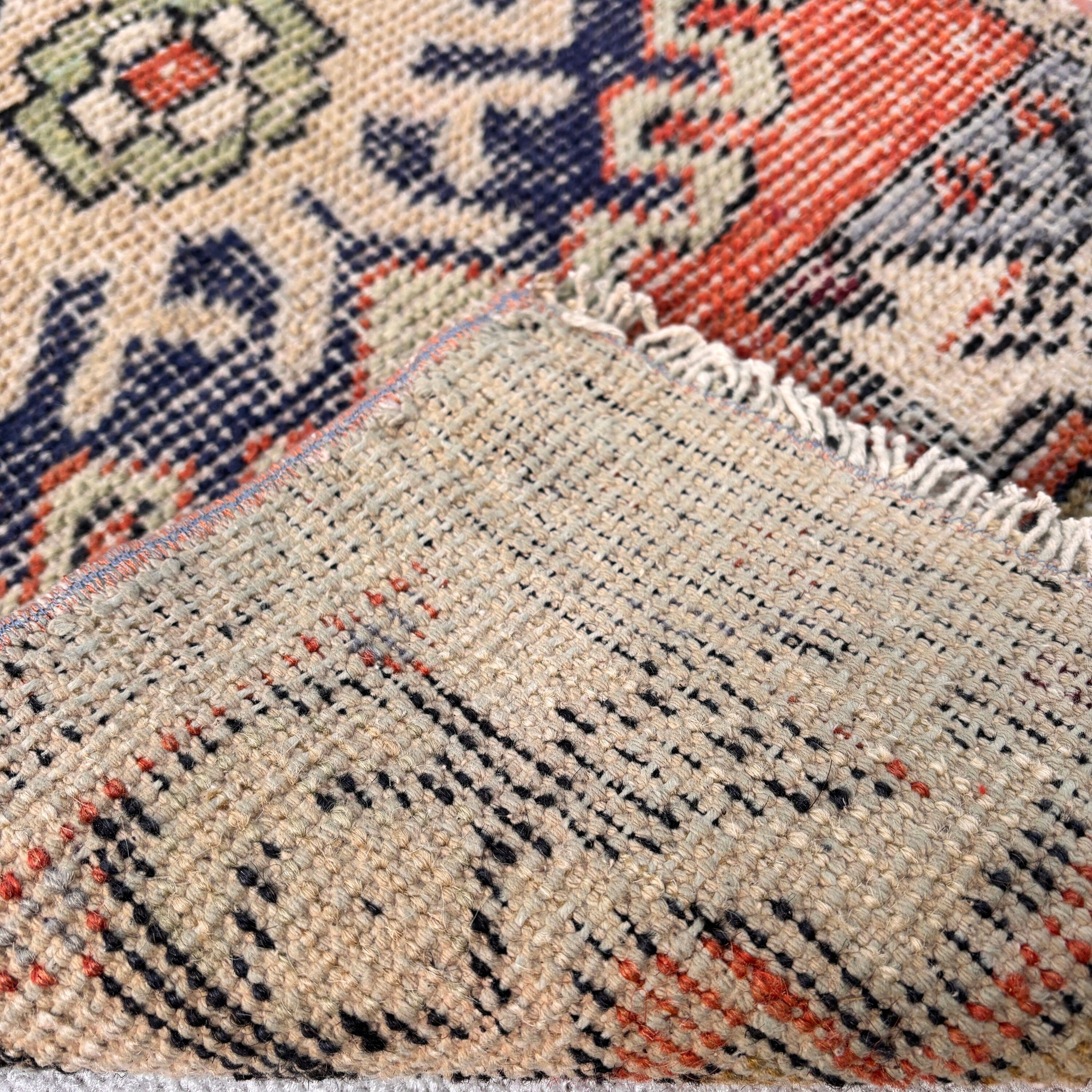 Oushak Halıları, Düz Dokuma Halıları, Çocuk Halıları, Araba Paspas Halıları, Türk Halıları, Vintage Halı, 1.4x2.8 ft Küçük Halı, Kabile Halıları, Turuncu El Dokuma Halı