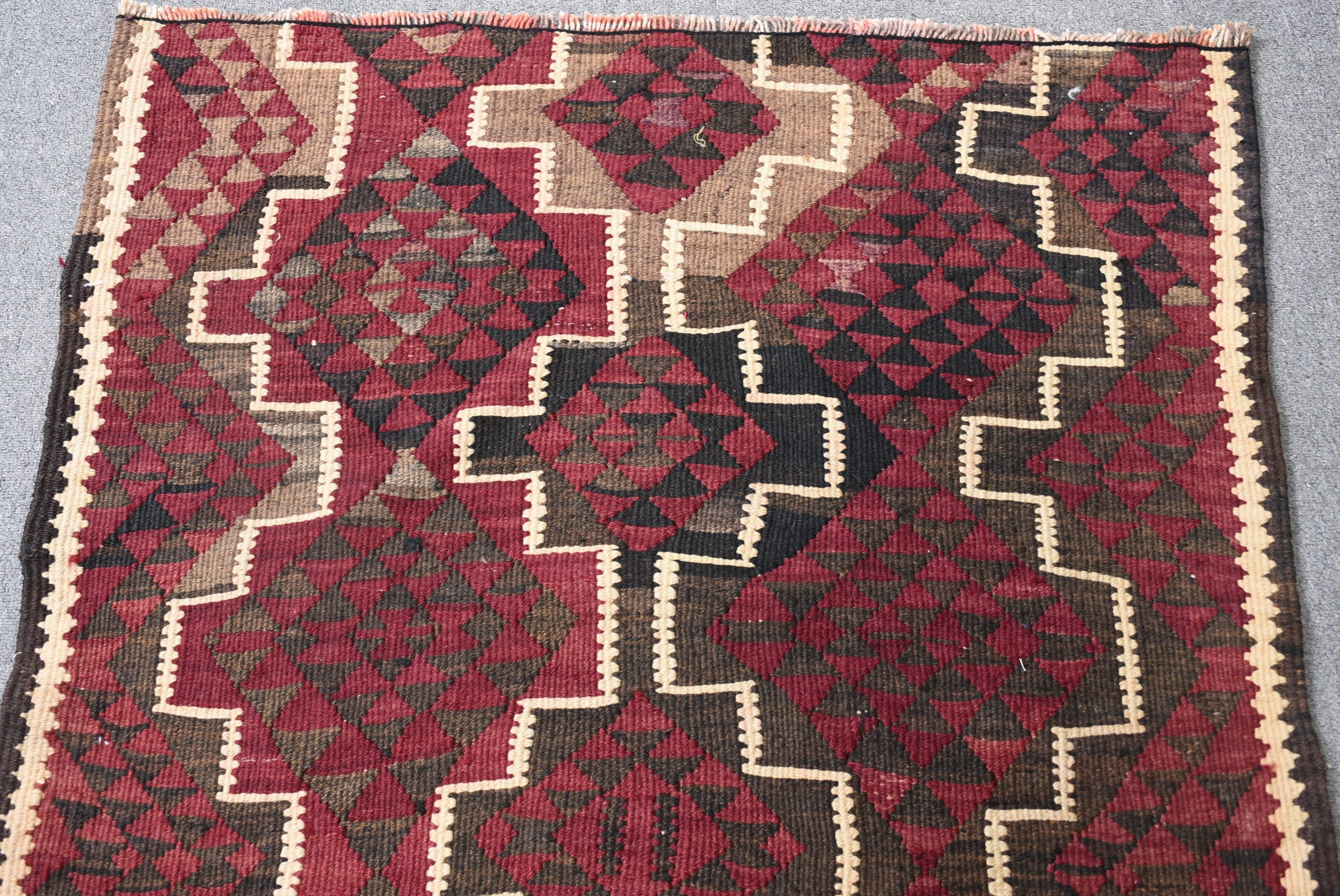 Mutfak Kilim, Kırmızı Ev dekoru Kilim, Mutfak Kilim, Uşak Kilim, Nostaljik Kilim, Koridor Kilim, 95x238 cm Yolluk Kilim, Merdiven Kilim