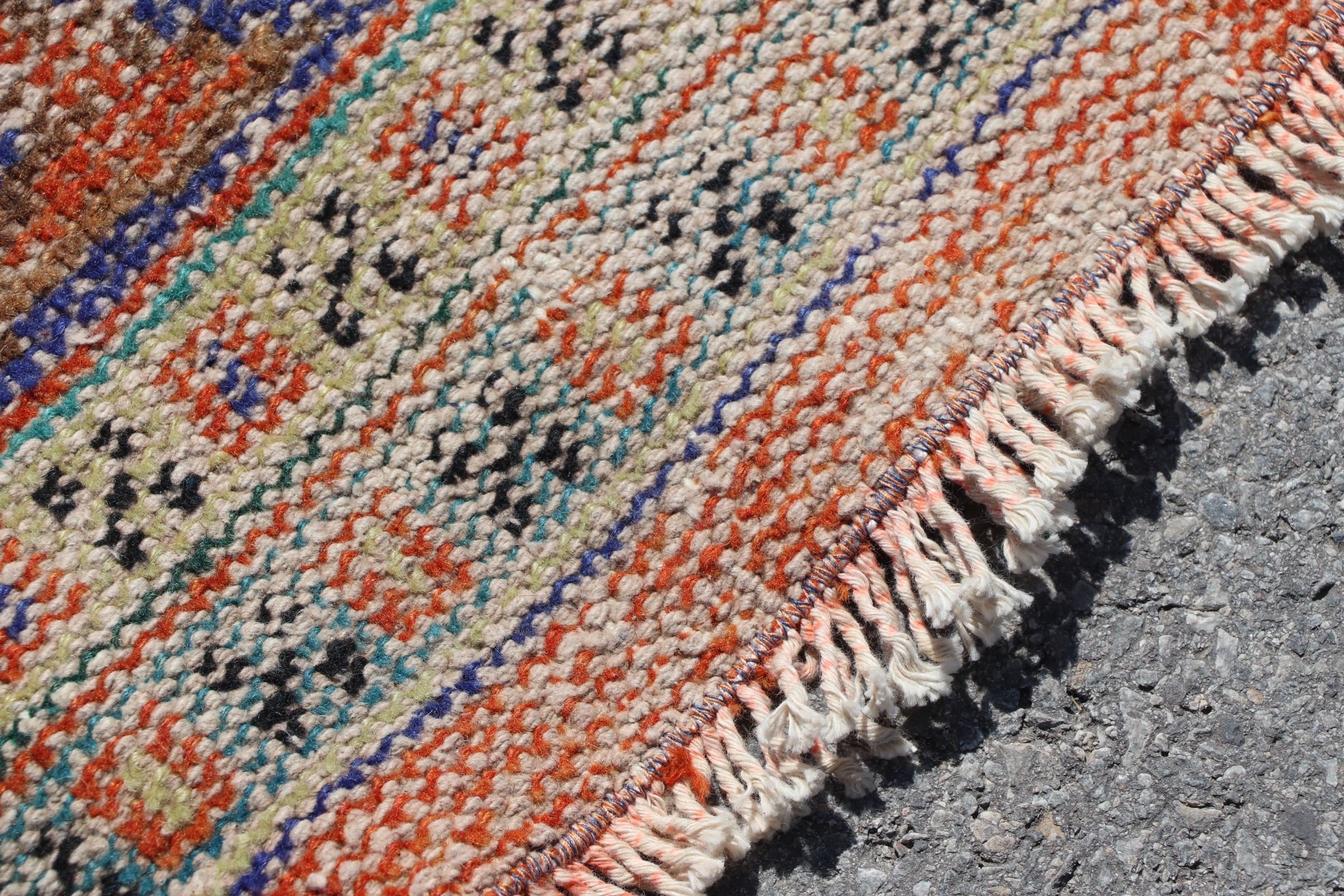 Turkish Rugs, Orange Oriental Rugs, Vintage Rug, Kitchen Rug, Living Room Rugs, Saloon Rug, 7.3x11.2 ft Oversize Rugs