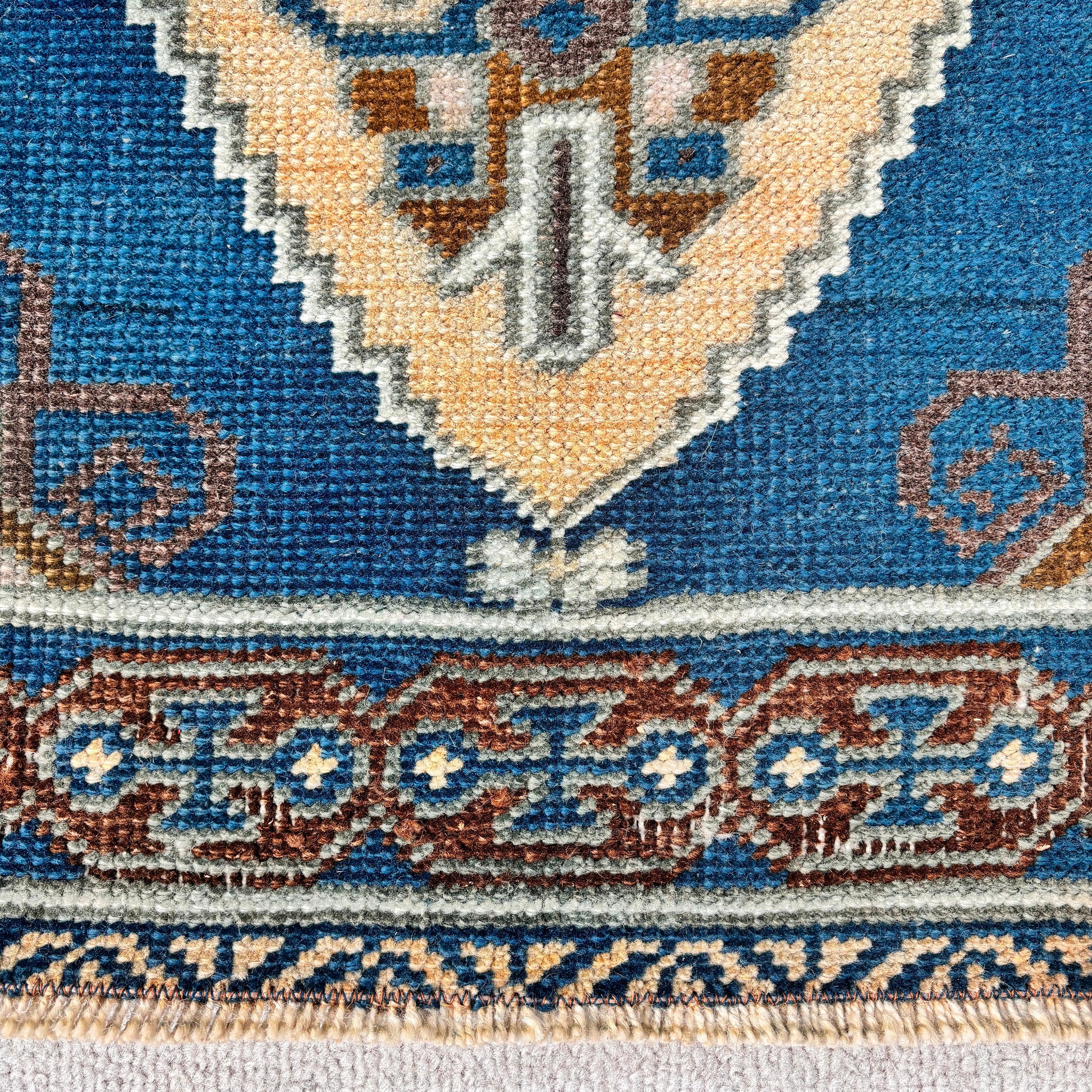 Lüks Halı, Mavi Yer Halıları, Boho Halılar, 1,5x3,2 ft Küçük Halılar, Vintage Halılar, Araba Paspas Halıları, Küçük Vintage Halı, Nötr Halılar, Türk Halıları