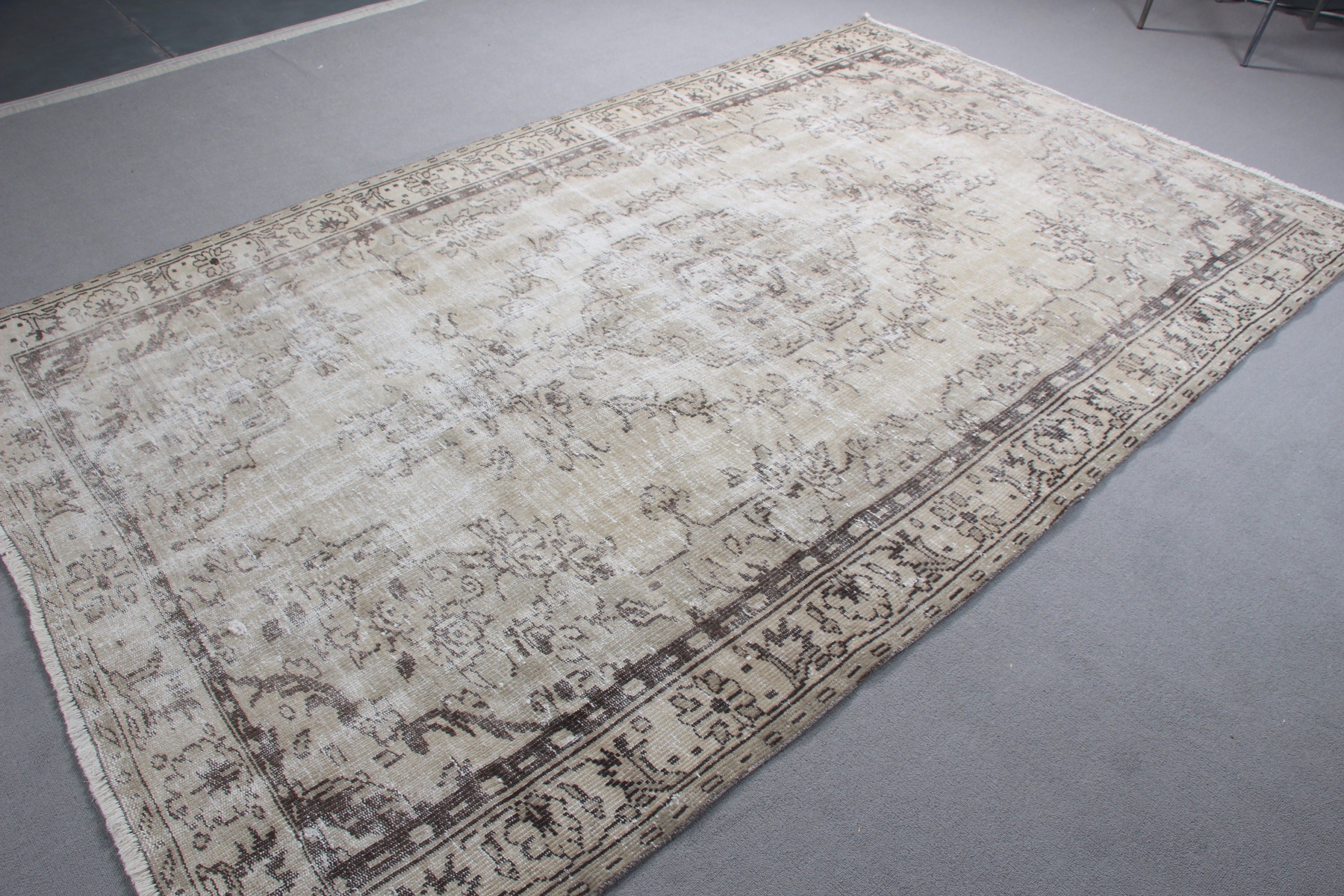 6x9.6 ft Large Rugs, Large Oushak Rugs, Turkish Rug, Living Room Rug, Beige Flatweave Rug, Handwoven Rugs, Vintage Rugs, Statement Rug