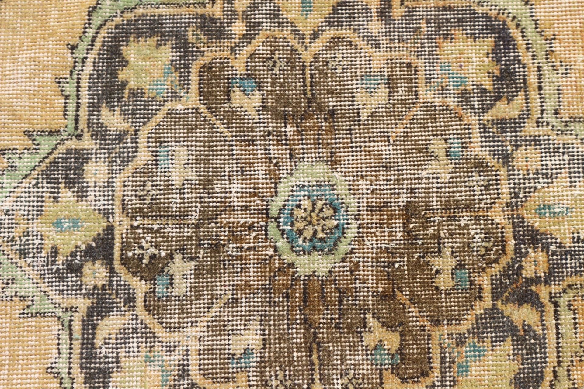 Çocuk Halısı, Araba Matı için Halılar, 3,2x3,4 ft Küçük Halı, Vintage Halı, Türk Halısı, Yer Halıları, Yün Halı, Turuncu Oushak Halıları, Banyo Halıları