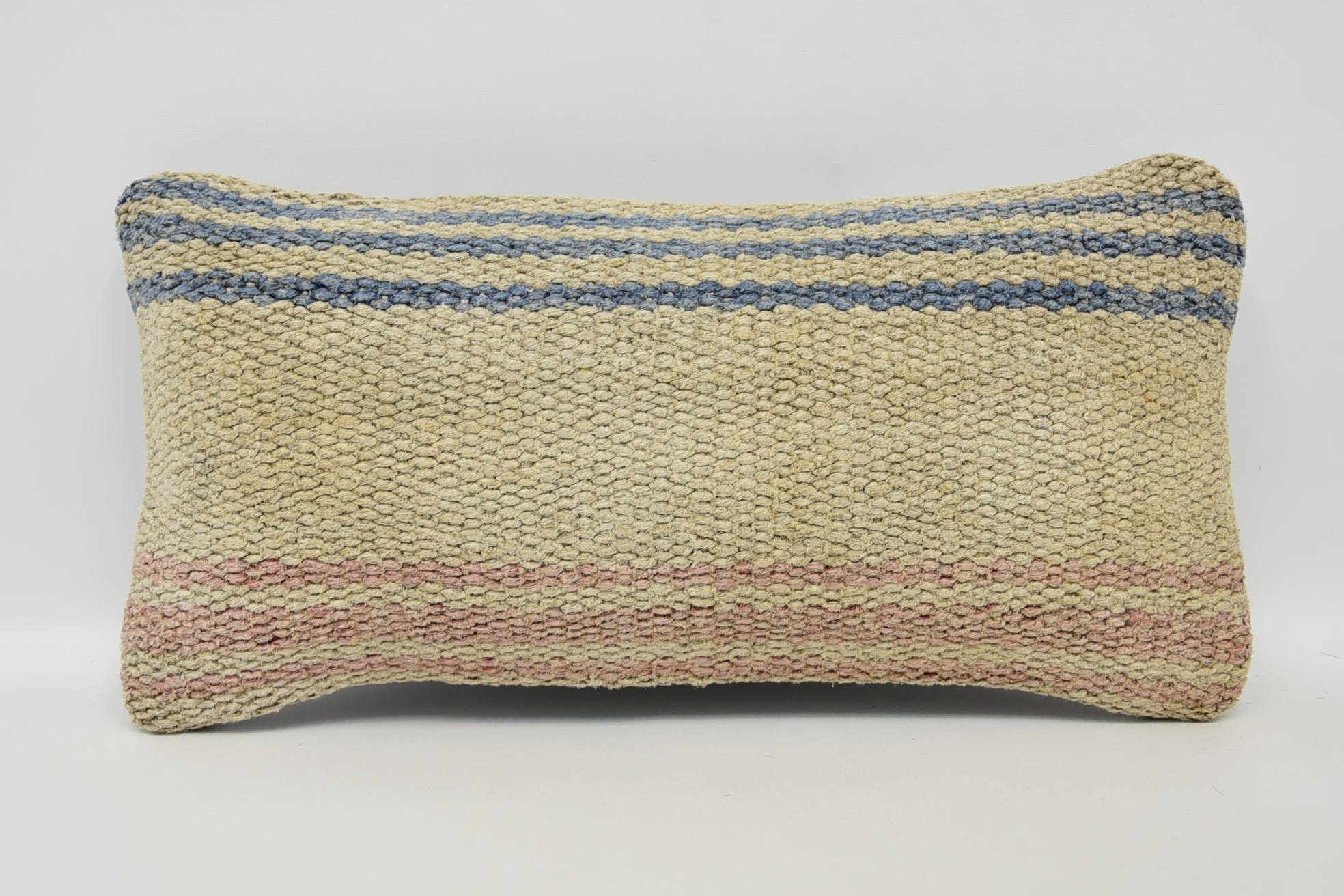 Gift Pillow, Wholesale Cushion, 8"x16" Beige Pillow Sham, Bolster Pillow, Kilim Cushion Sham, Interior Designer Pillow