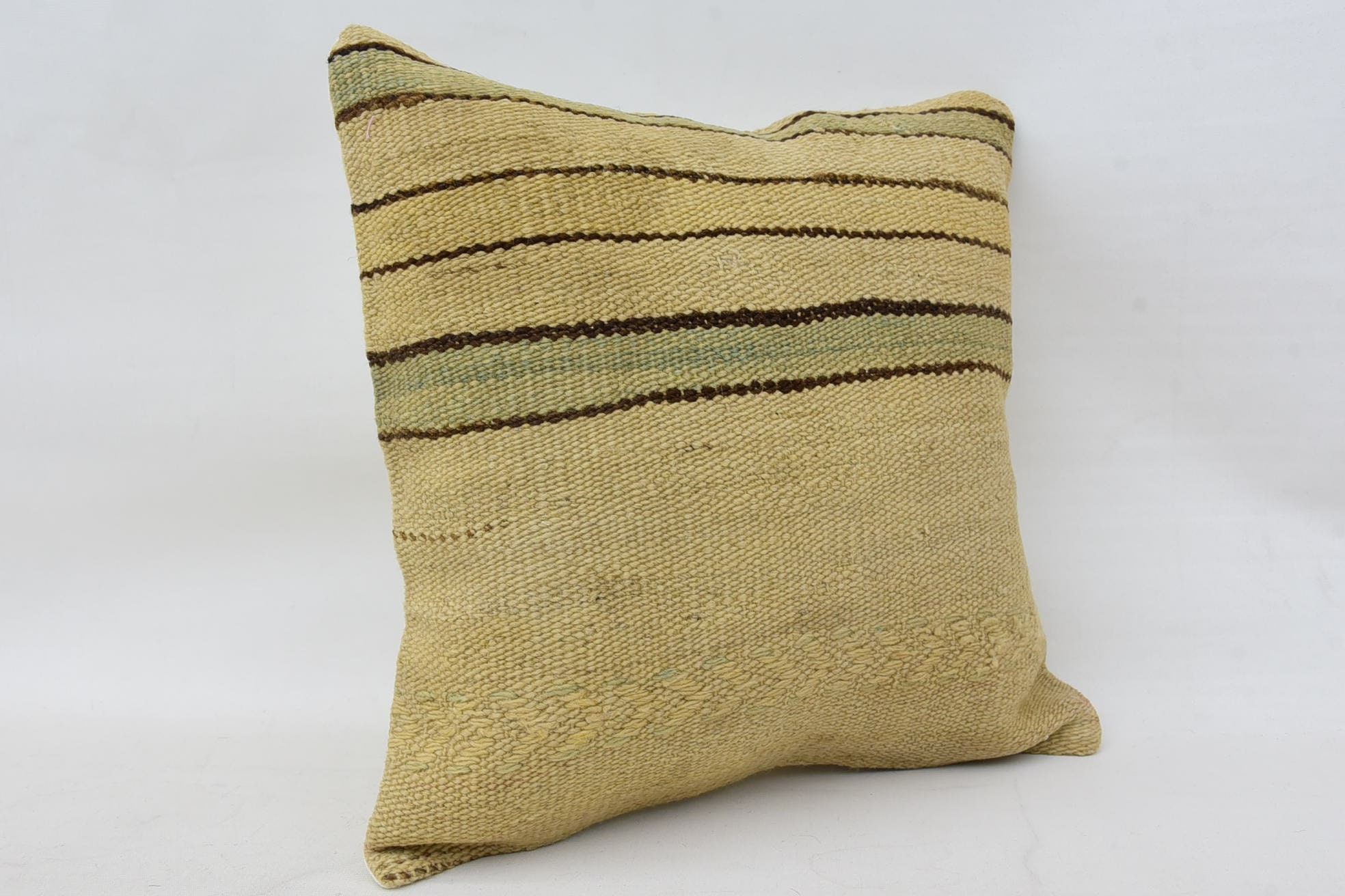 Pattern Throw Pillow Cover, Kilim Pillow, Pillow for Sofa, Vintage Kilim Pillow, 16"x16" Beige Pillow, Southwestern Pillow