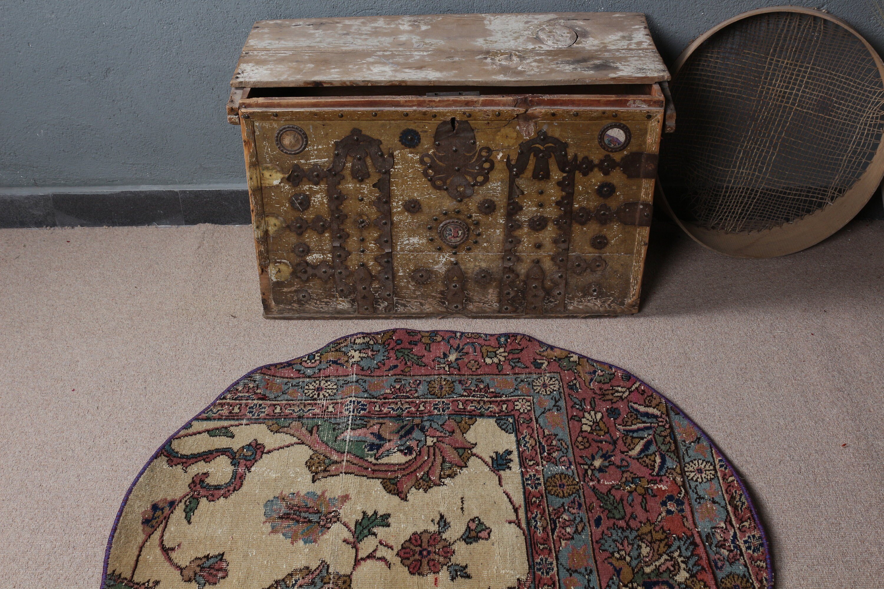 Banyo Halıları, Ev Dekor Halısı, Bej 3.5x3.6 ft Küçük Halı, Türk Halısı, Araba Paspas Halısı, Antika Halı, Yatak Odası Halıları, Vintage Halılar