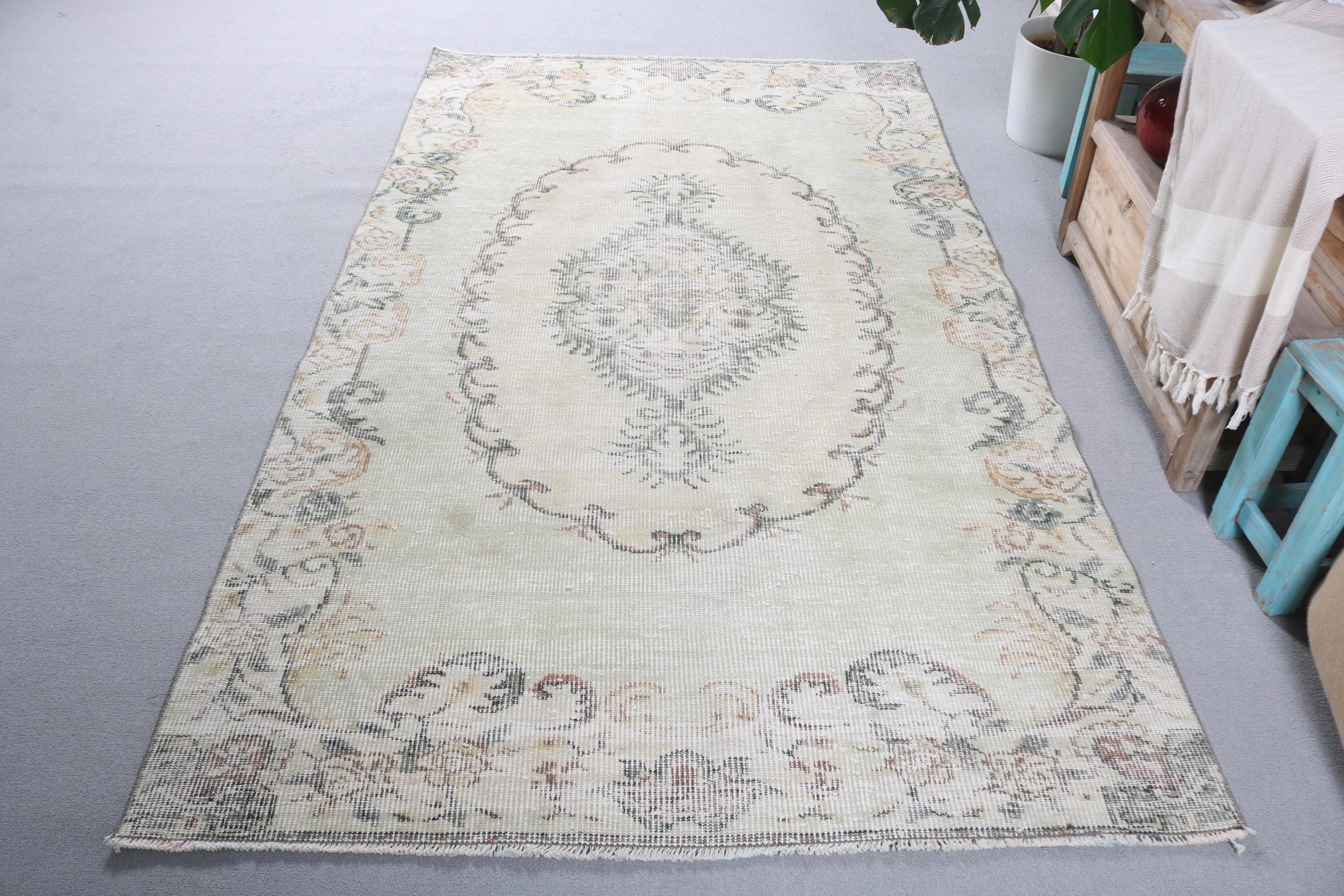 4.6x7.8 ft Area Rugs, Oriental Rugs, Wool Rugs, Vintage Rug, Beige Modern Rugs, Bedroom Rug, Vintage Area Rug, Luxury Rug, Turkish Rugs