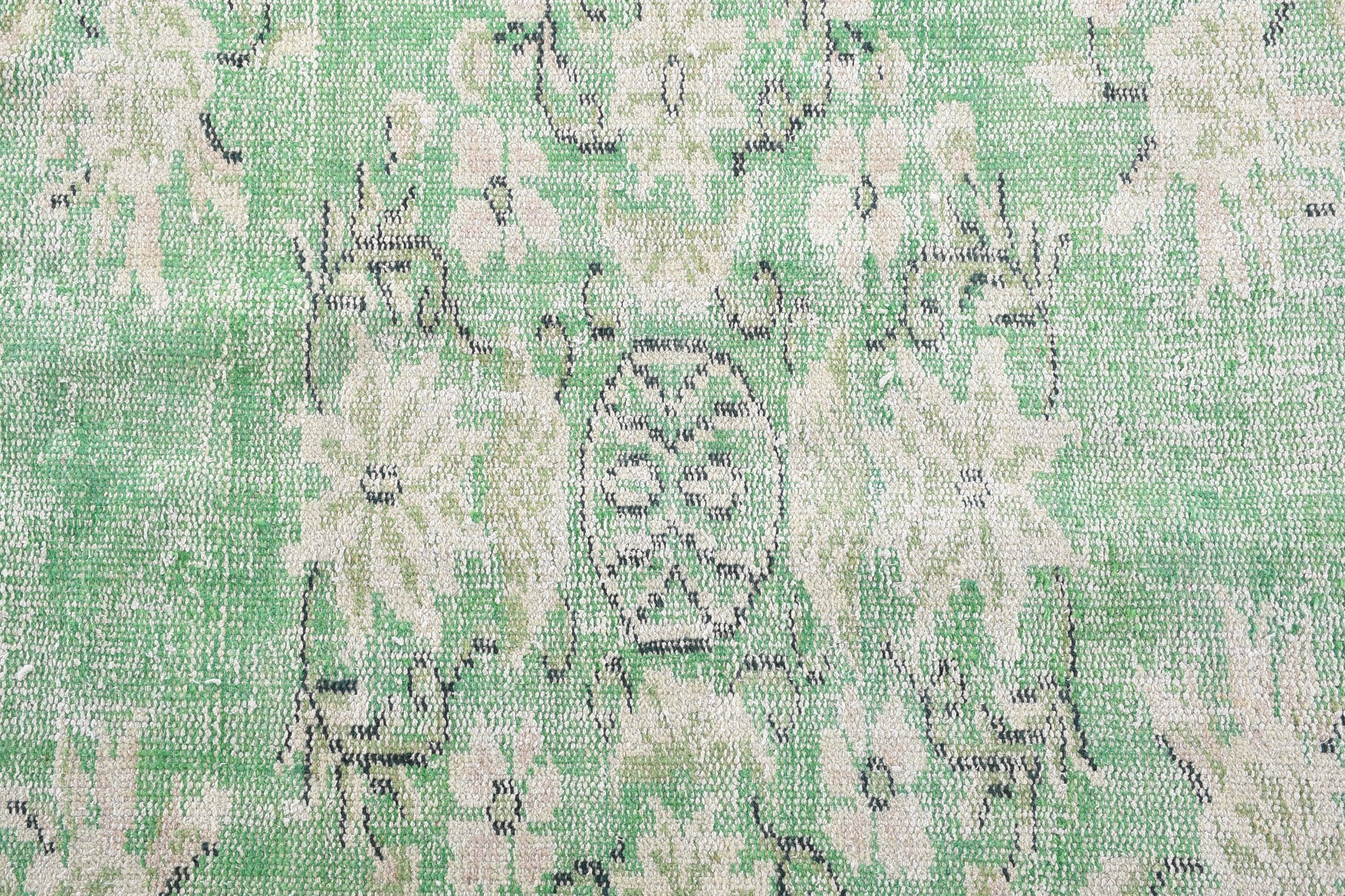 Vintage Rug, Wool Rug, 5.8x9.4 ft Large Rug, Turkish Rug, Dining Room Rug, Living Room Rug, Green Bedroom Rug, Kitchen Rug, Eclectic Rugs