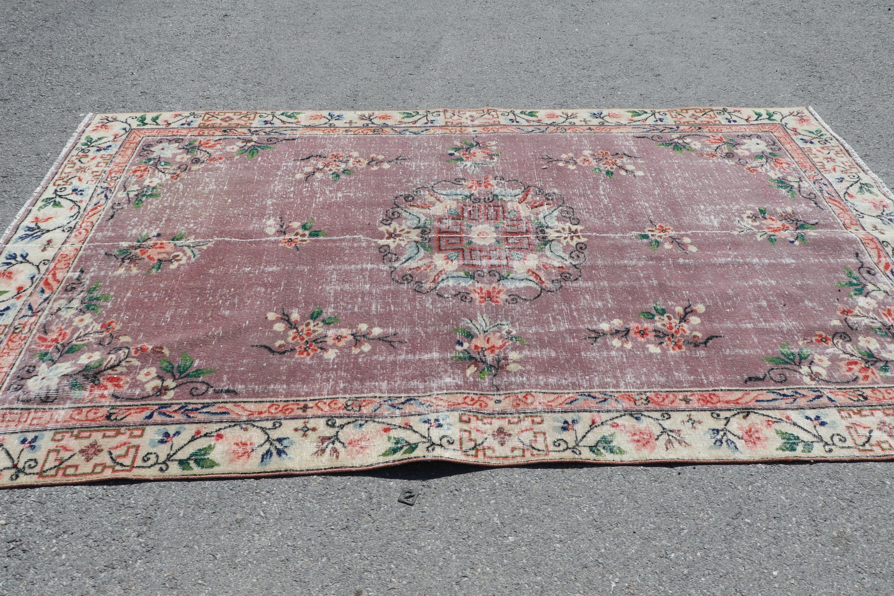 Floor Rug, Vintage Rug, Tribal Rugs, Turkish Rug, Bedroom Rug, Moroccan Rugs, Dining Room Rug, 5.6x9.2 ft Large Rug, Brown Home Decor Rugs