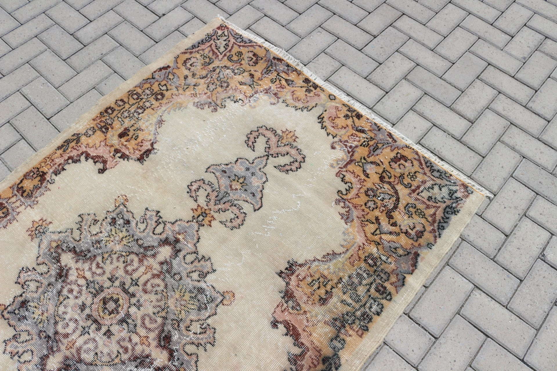 Nursery Rug, Home Decor Rugs, Kitchen Rug, Vintage Rugs, Turkish Rug, Rugs for Nursery, 4x6.6 ft Area Rug, Beige Anatolian Rug, Custom Rugs