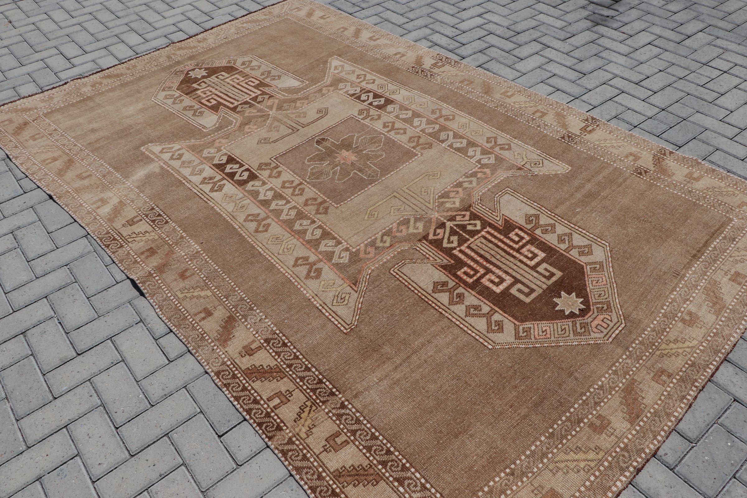 Old Rug, Beige Kitchen Rug, Turkish Rug, Oriental Rug, Living Room Rugs, Moroccan Rug, 6.3x9.6 ft Large Rug, Dining Room Rug, Vintage Rugs