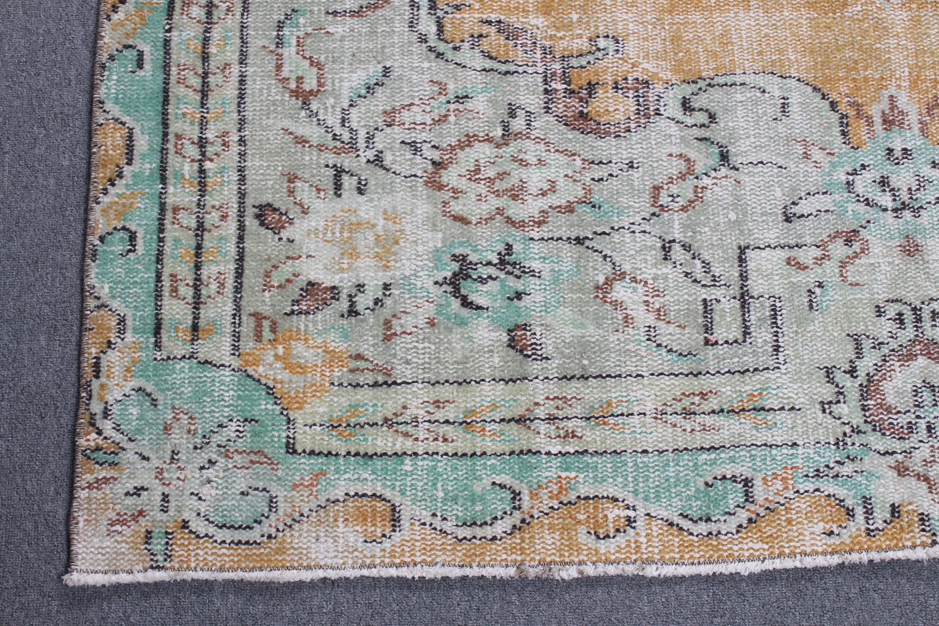 Living Room Rugs, Green Bedroom Rug, Turkish Rug, Oushak Rugs, 4.9x8.5 ft Large Rugs, Floor Rug, Dining Room Rug, Boho Rugs, Vintage Rug