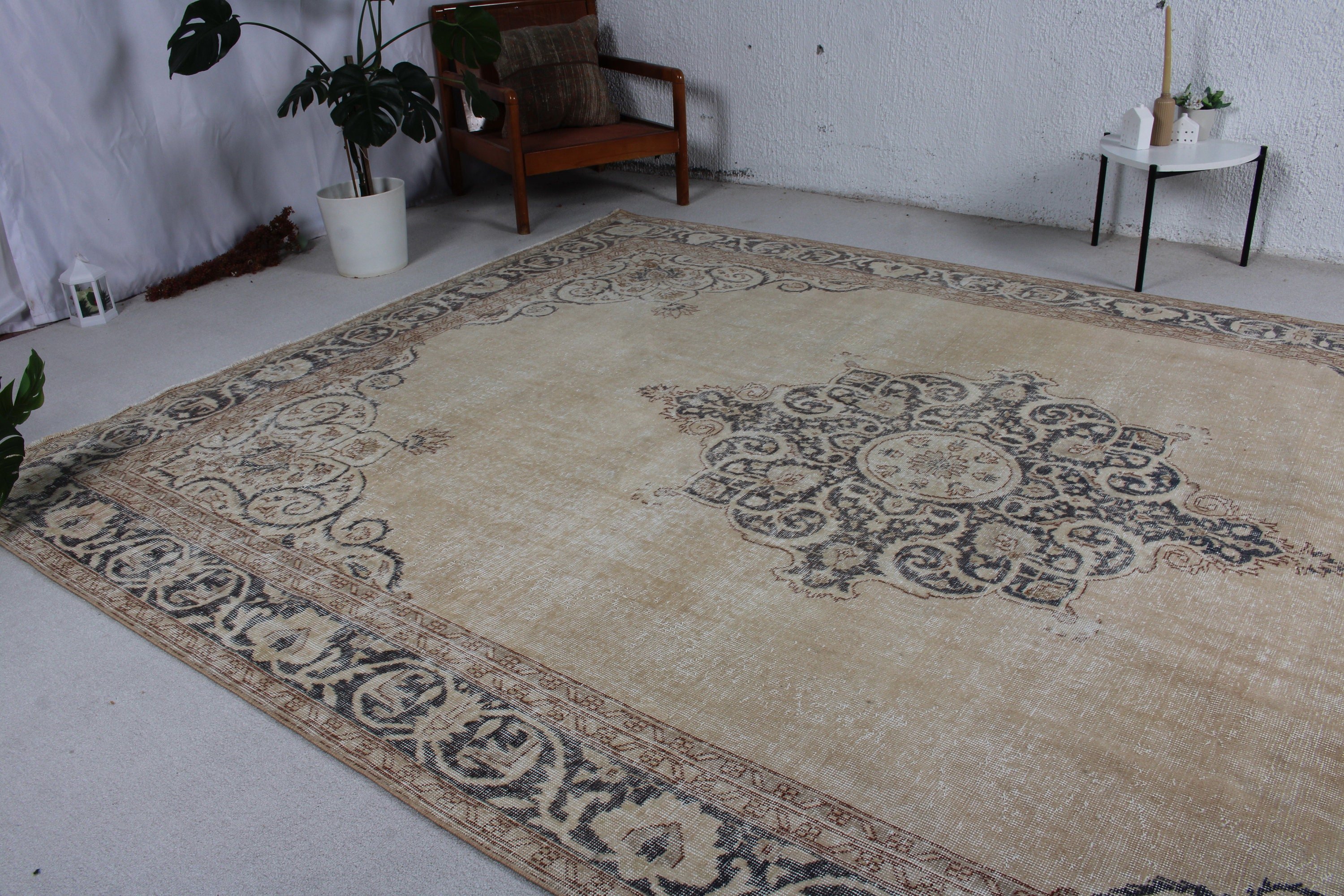 Yatak Odası Halıları, Oturma Odası Halısı, 8.1x11.8 ft Büyük Boy Halı, Salon Halısı, Etnik Halı, Vintage Halı, Bej Mutfak Halısı, Bildiri Halısı, Türk Halıları