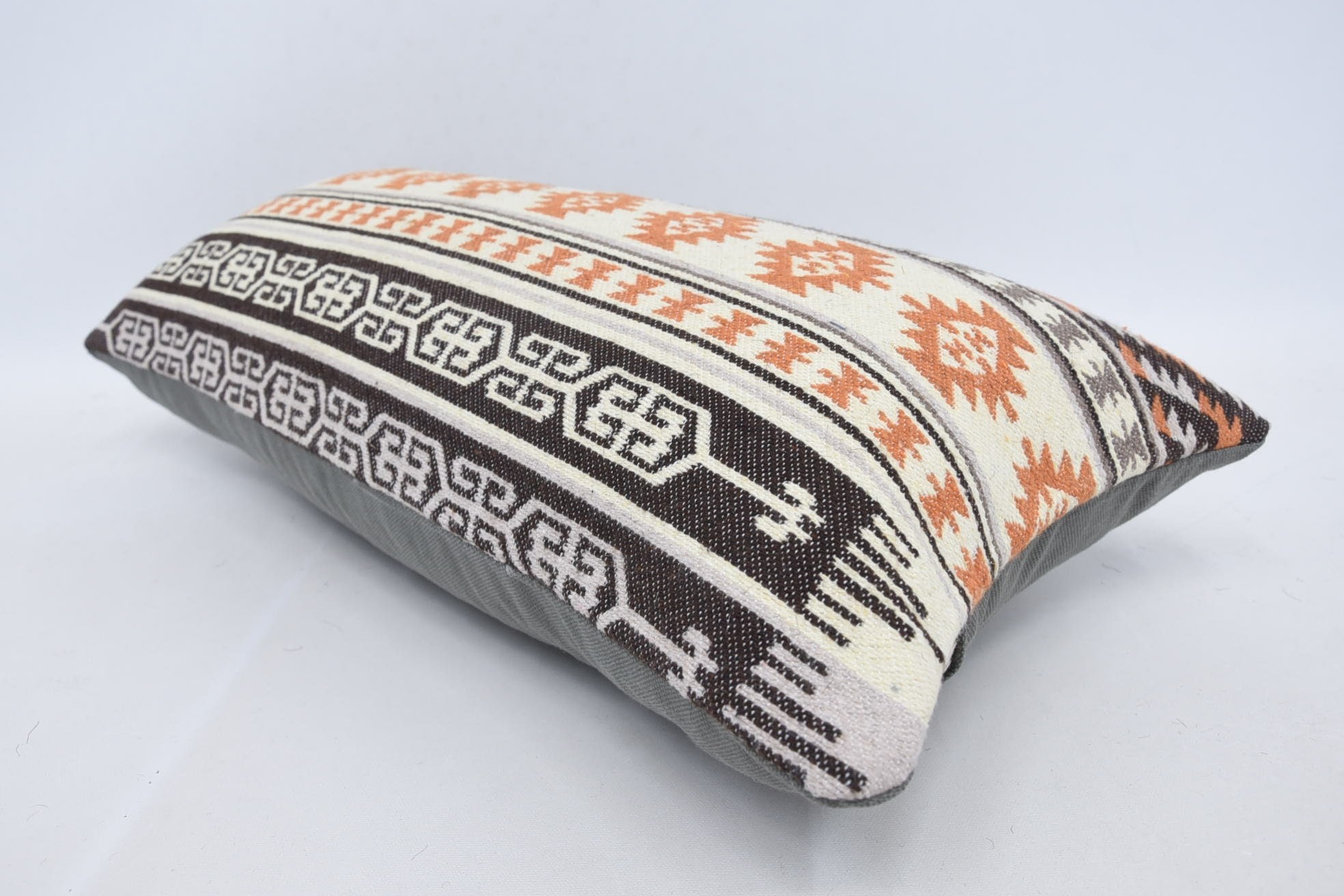 Antique Pillows, Gift Pillow, Accent Throw Cushion, Pet Pillow, Throw Kilim Pillow, 12"x24" White Cushion Case