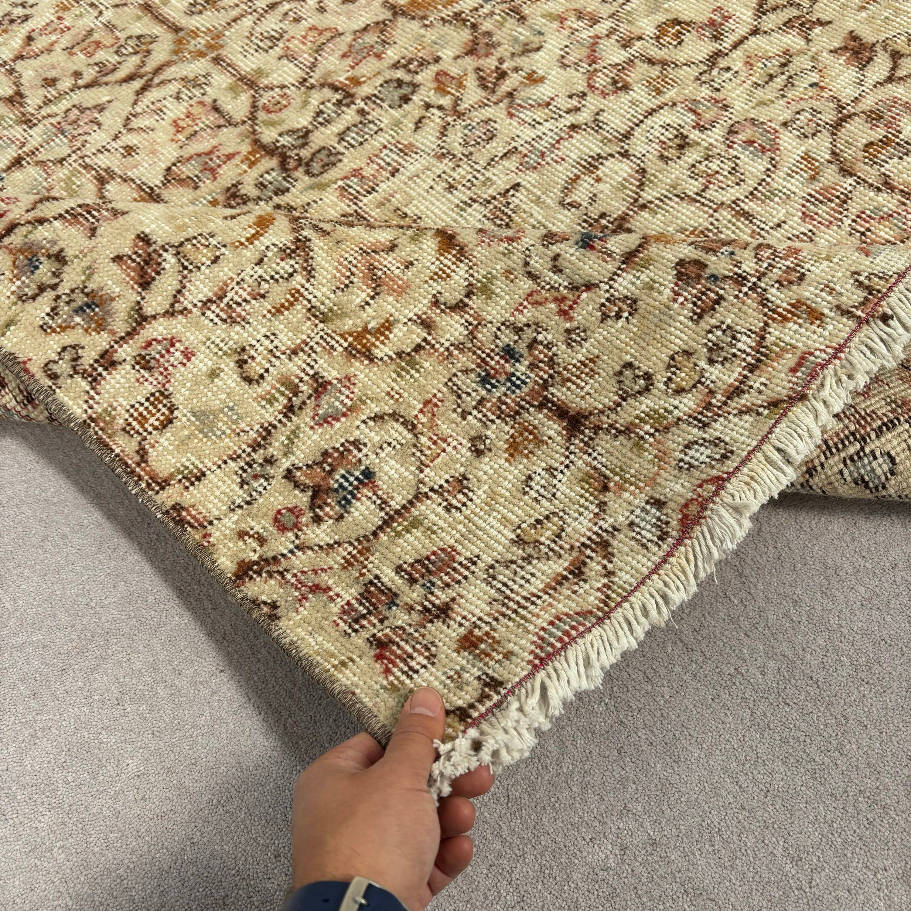 Vintage Halı, Yer Halısı, Türk Halıları, Yatak Odası Halıları, Fas Halısı, 6.6x9.9 ft Büyük Halılar, Aztek Halıları, Oturma Odası Halıları, Bej Açıklama Halısı